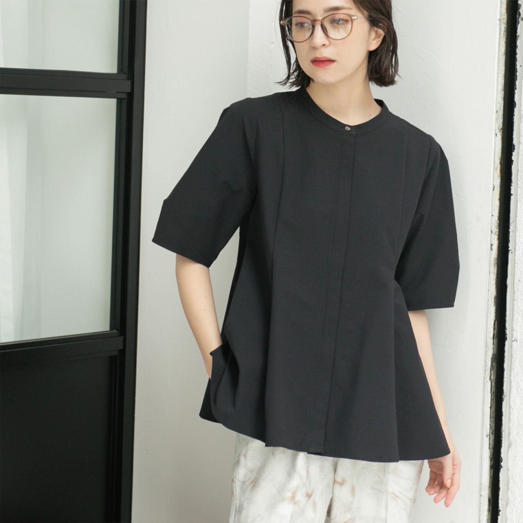 OPAQUE.CLIP「サッカーストライプペプラムブラウス【吸水速乾/イージーアイロン/洗濯機洗い可】」|シャツ・ブラウス|