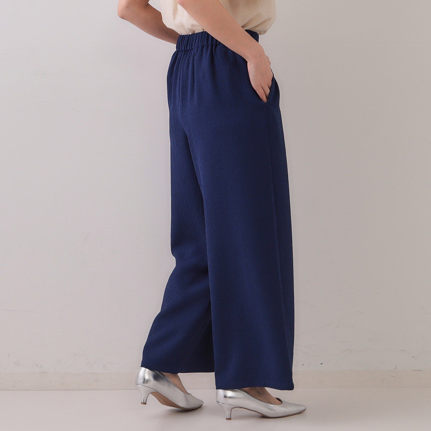 OPAQUE.CLIP「ストレッチジャカードイージーワイドパンツ/セットアップ対応可【洗濯機洗い可】」|その他|