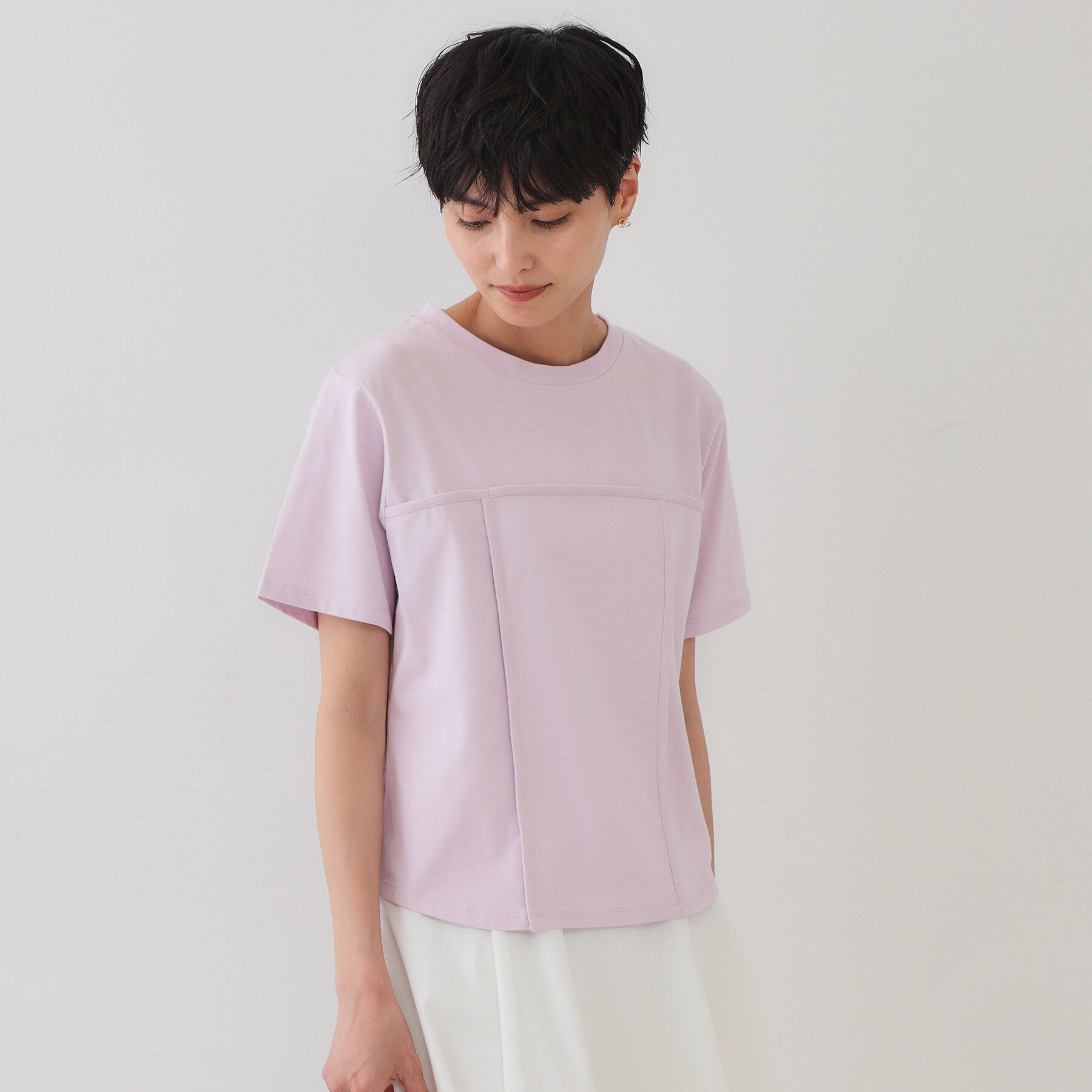 OPAQUE.CLIP「切り替えデザインカットソー【洗濯機洗い可】」|Tシャツ・カットソー|