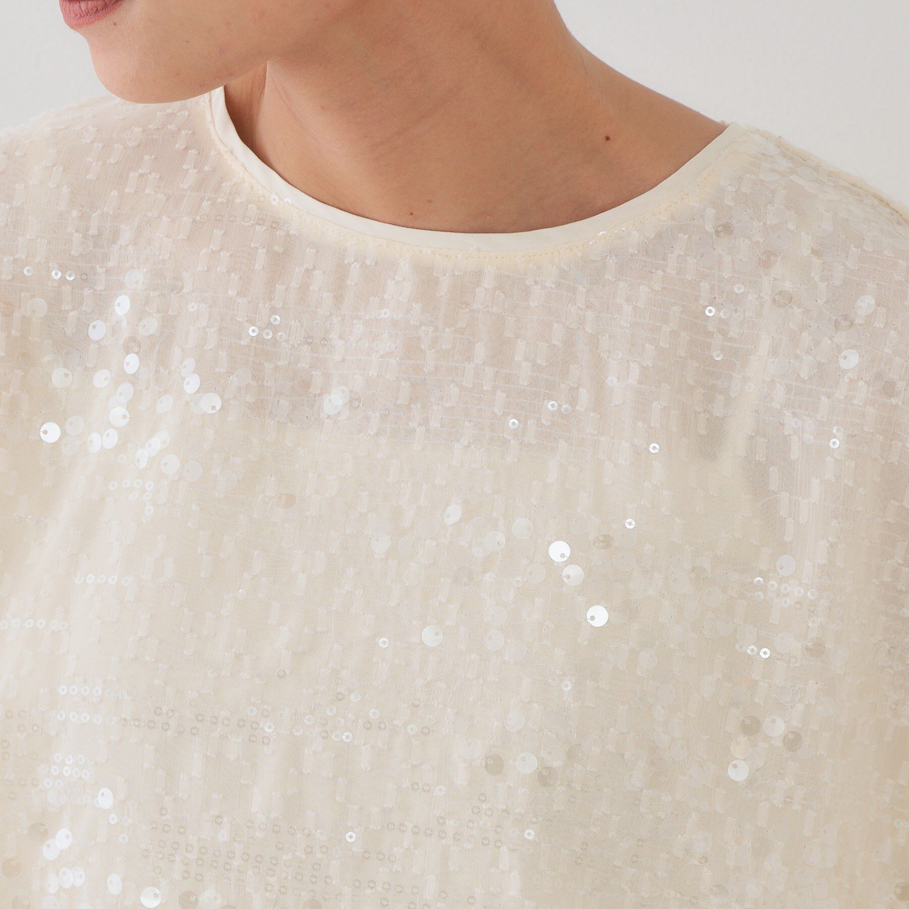 OPAQUE.CLIP「スパンコールブラウス【洗える】」|シャツ・ブラウス|