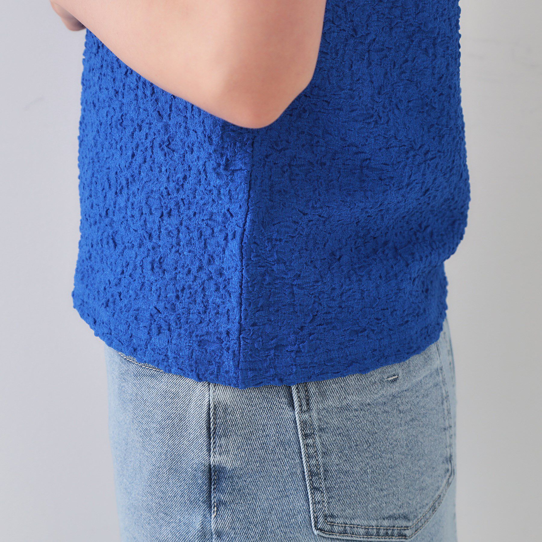 OPAQUE.CLIP「ふくれジャカードショートカットソー【洗濯機洗い可】」|Tシャツ・カットソー|