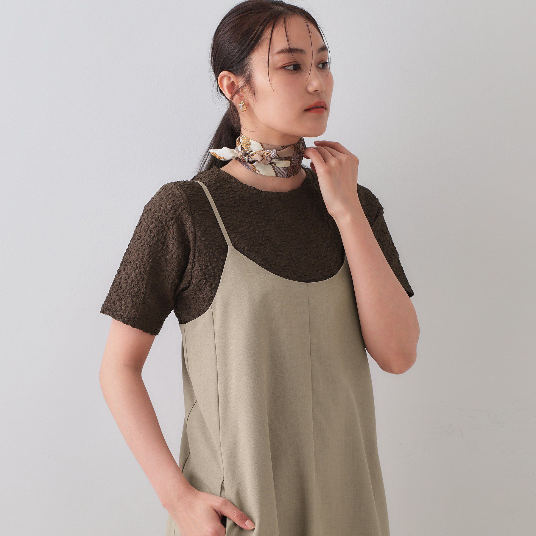 OPAQUE.CLIP「ふくれジャカードショートカットソー【洗濯機洗い可】」|Tシャツ・カットソー|