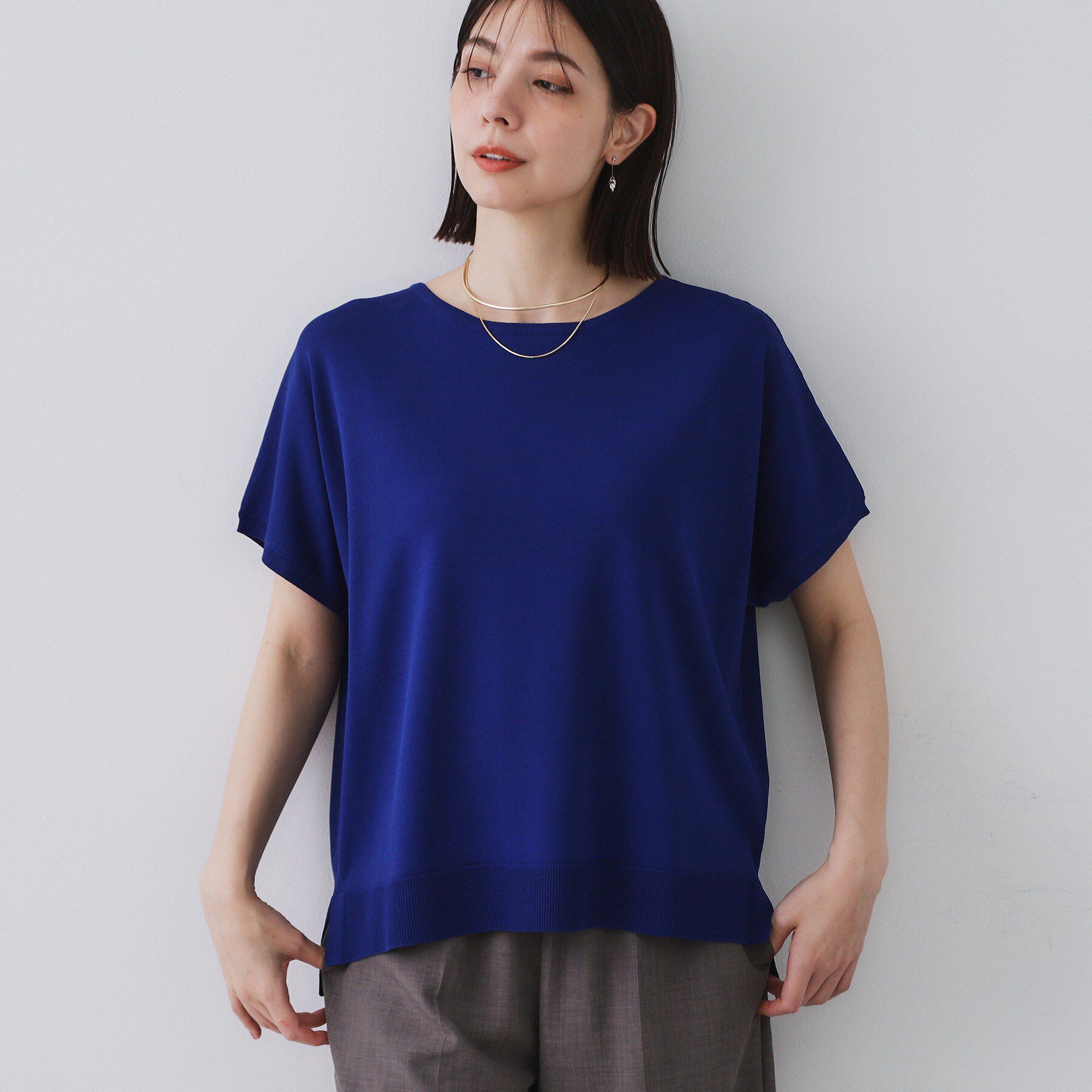 OPAQUE.CLIP「《6色展開/S-LLサイズ》ドルマンスリーブニット【UV/接触冷感/洗濯機洗い可/抗ピル】」|ニット・セーター|