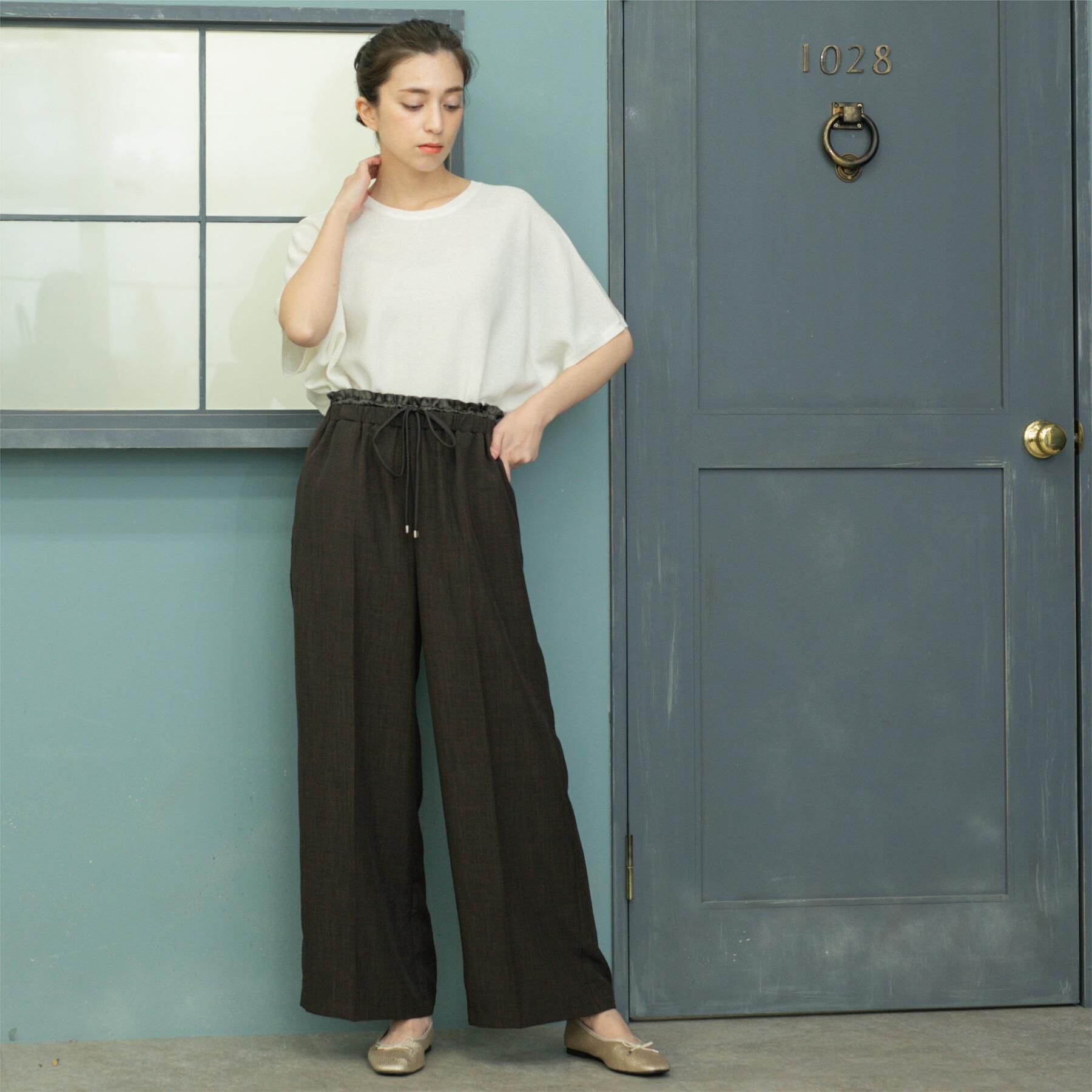 OPAQUE.CLIP「ウエストサテン使いイージーワイドパンツ【洗濯機洗い可】」|その他|