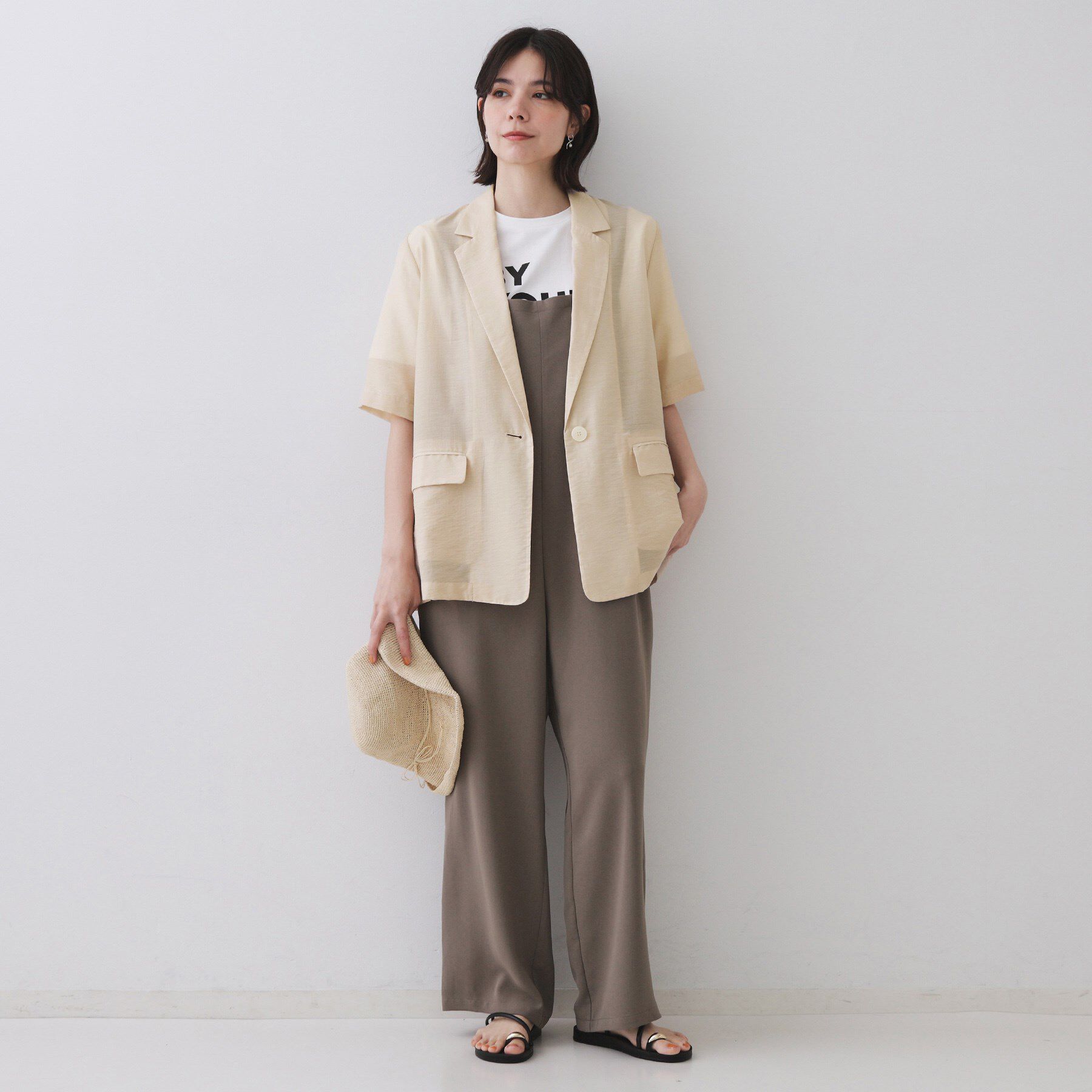 OPAQUE.CLIP「シアーハーフスリーブテーラードジャケット【洗える】」|テーラードジャケット|