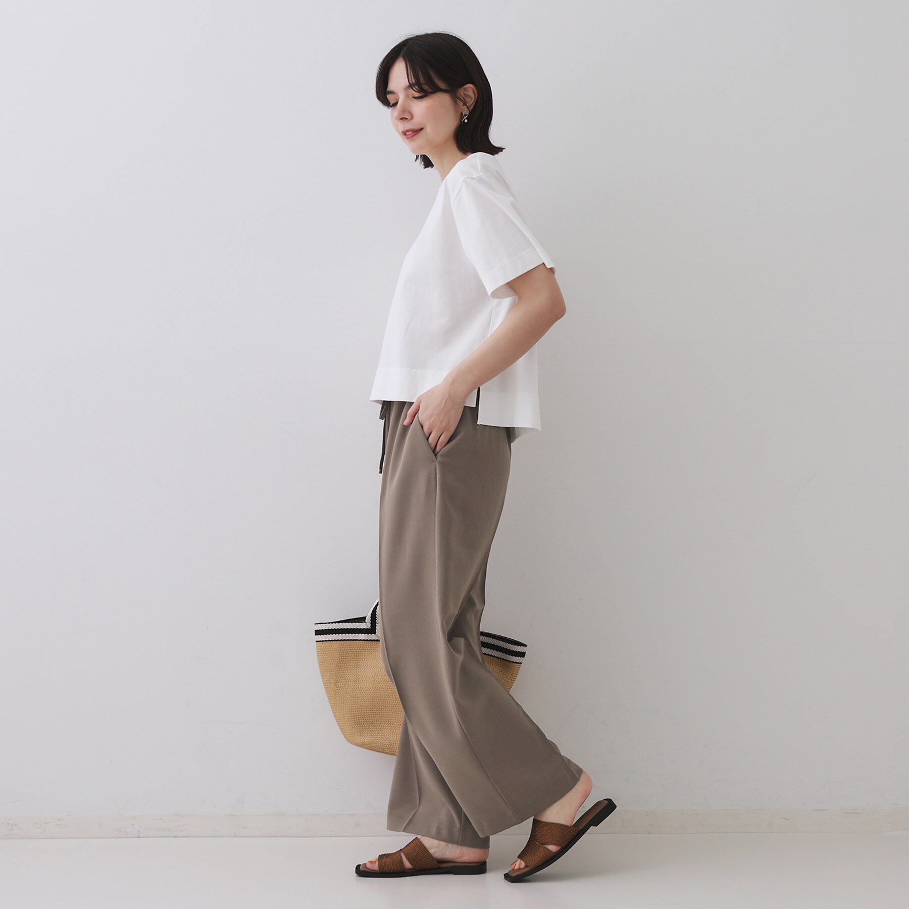 OPAQUE.CLIP「美脚イージーワイドパンツ【防シワ/洗濯機洗い可/抗ピル/ストレッチ】《丈が選べる/SS-LLサイズ/」|その他|
