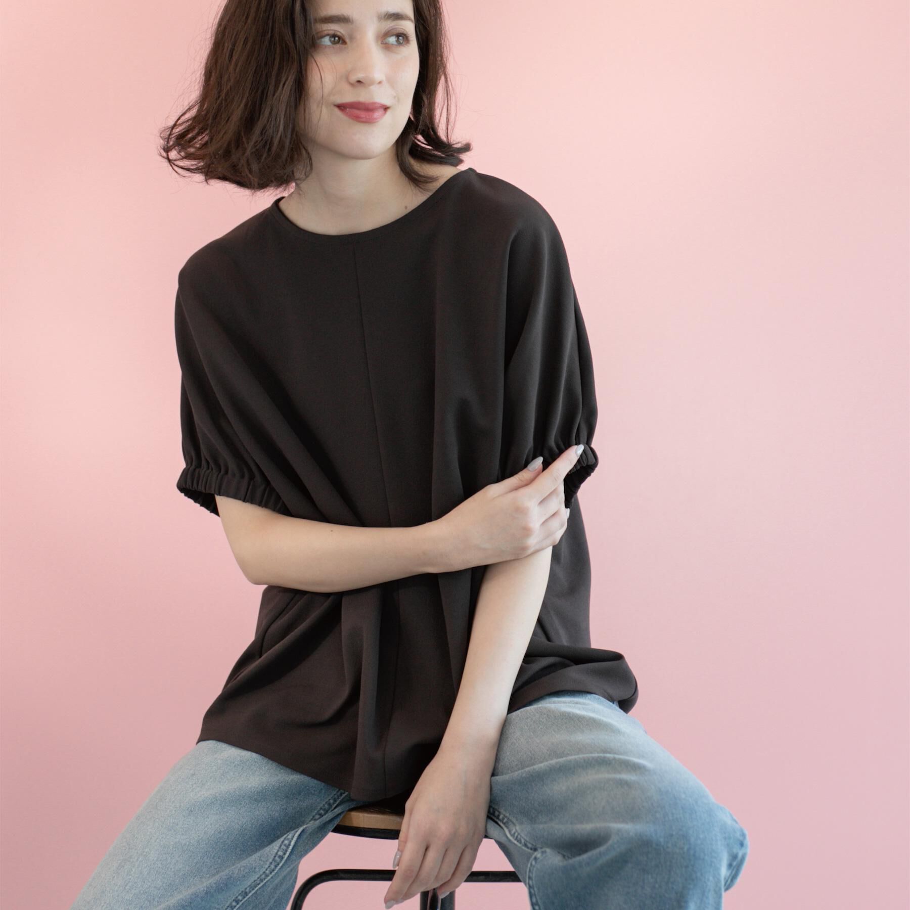 OPAQUE.CLIP「ギャザードルマンスリーブトップス【UV/吸水速乾/洗濯機洗い可】」|Tシャツ・カットソー|