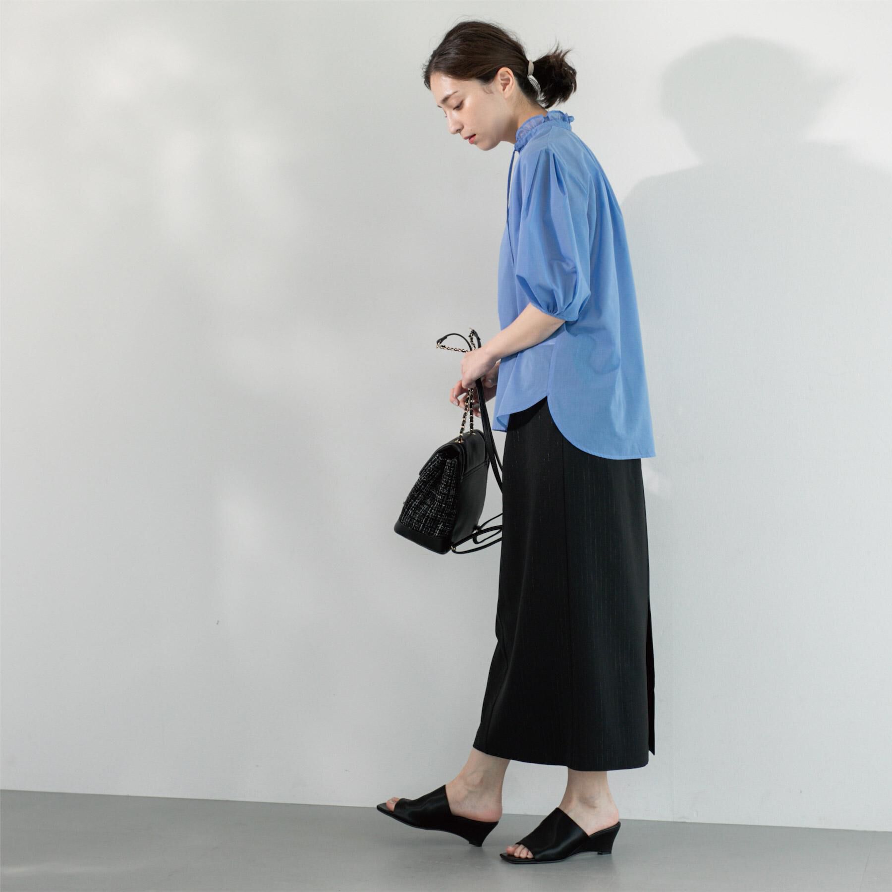 OPAQUE.CLIP「シアーフリルネックブラウス【洗濯機洗い可】」|シャツ・ブラウス|