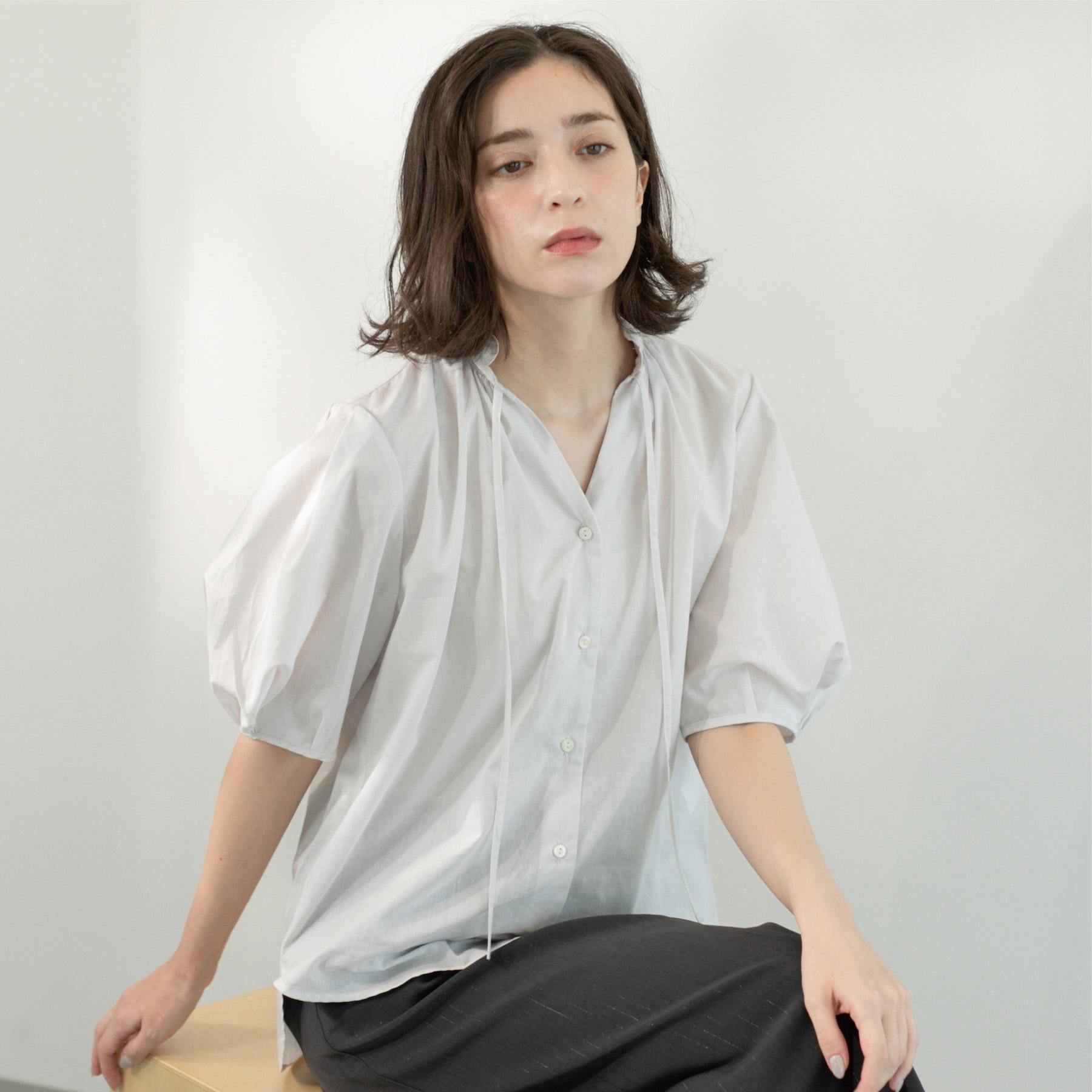 OPAQUE.CLIP「シアーフリルネックブラウス【洗濯機洗い可】」|シャツ・ブラウス|