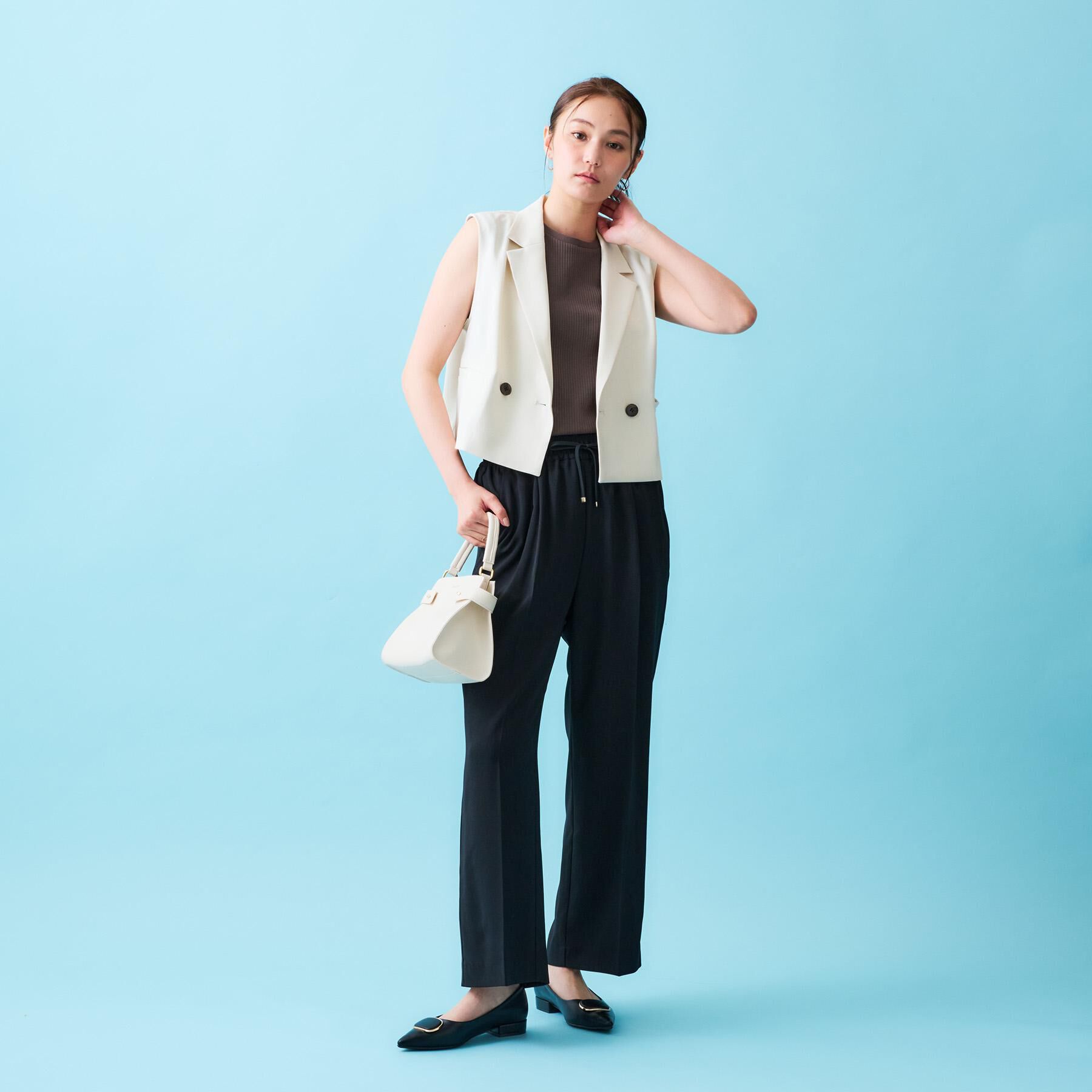 OPAQUE.CLIP「ショートテーラードジレ【接触冷感/洗濯機洗い可】」|ベスト・ジレ|