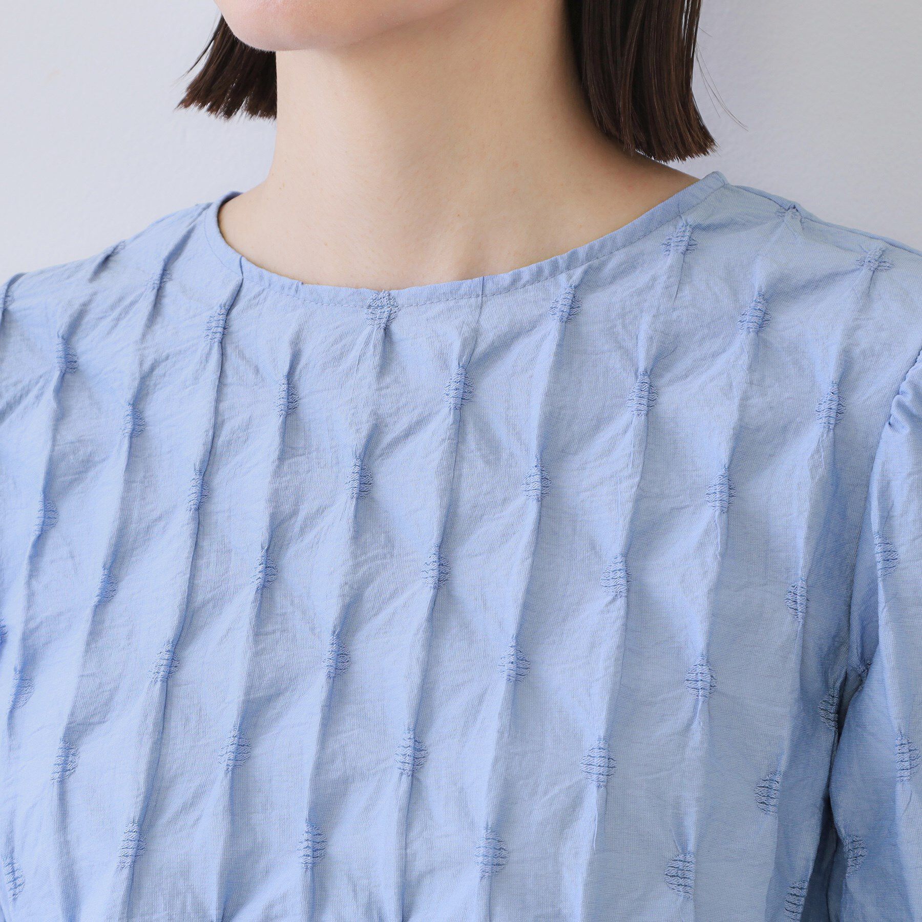 OPAQUE.CLIP「ふくれジャカードペプラムブラウス【洗濯機洗い可】」|シャツ・ブラウス|