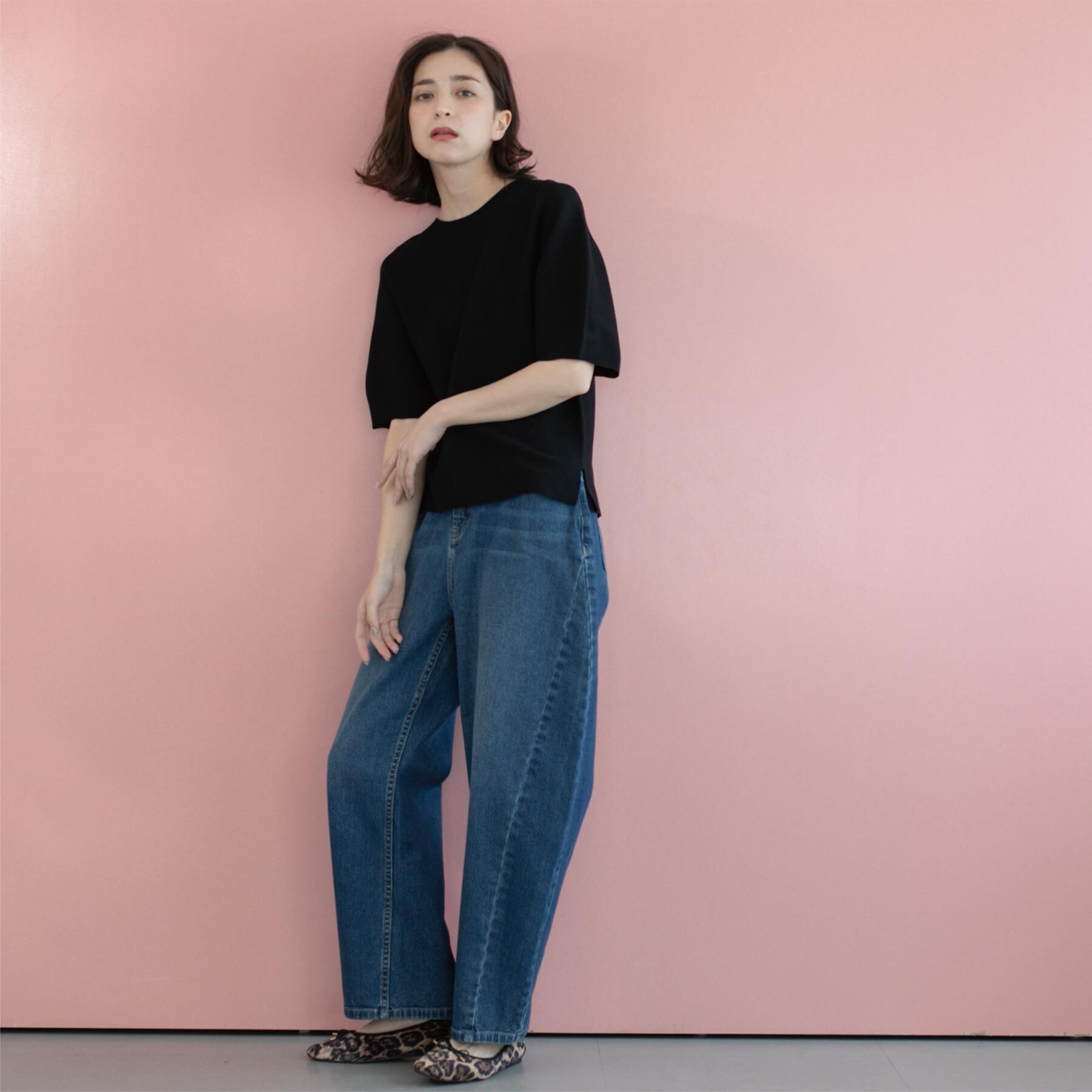 OPAQUE.CLIP「ストレッチバレルレッグデニム【洗濯機洗い可】」|デニム|