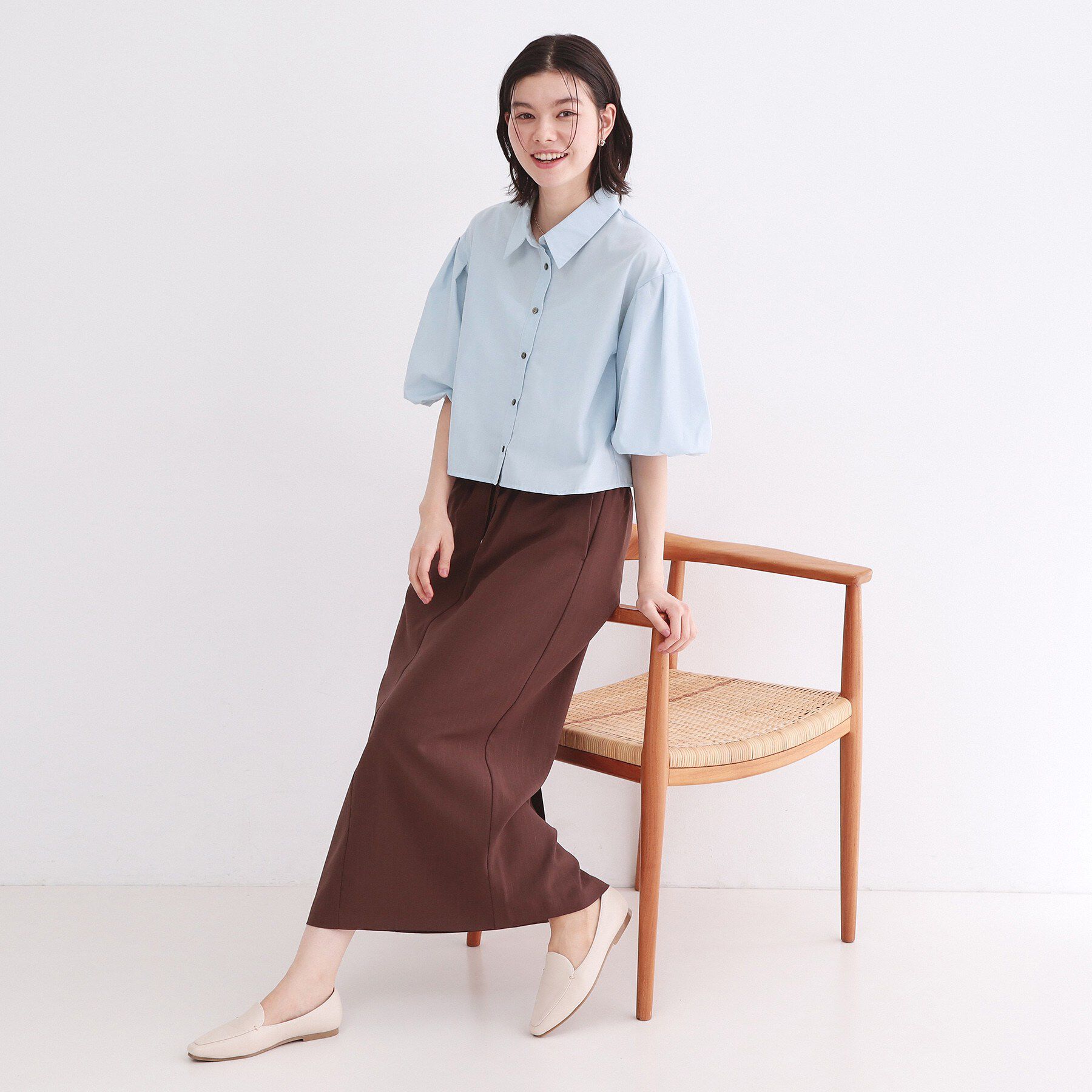 OPAQUE.CLIP「バルーンスリーブシャツ【洗濯機洗い可】」|シャツ・ブラウス|