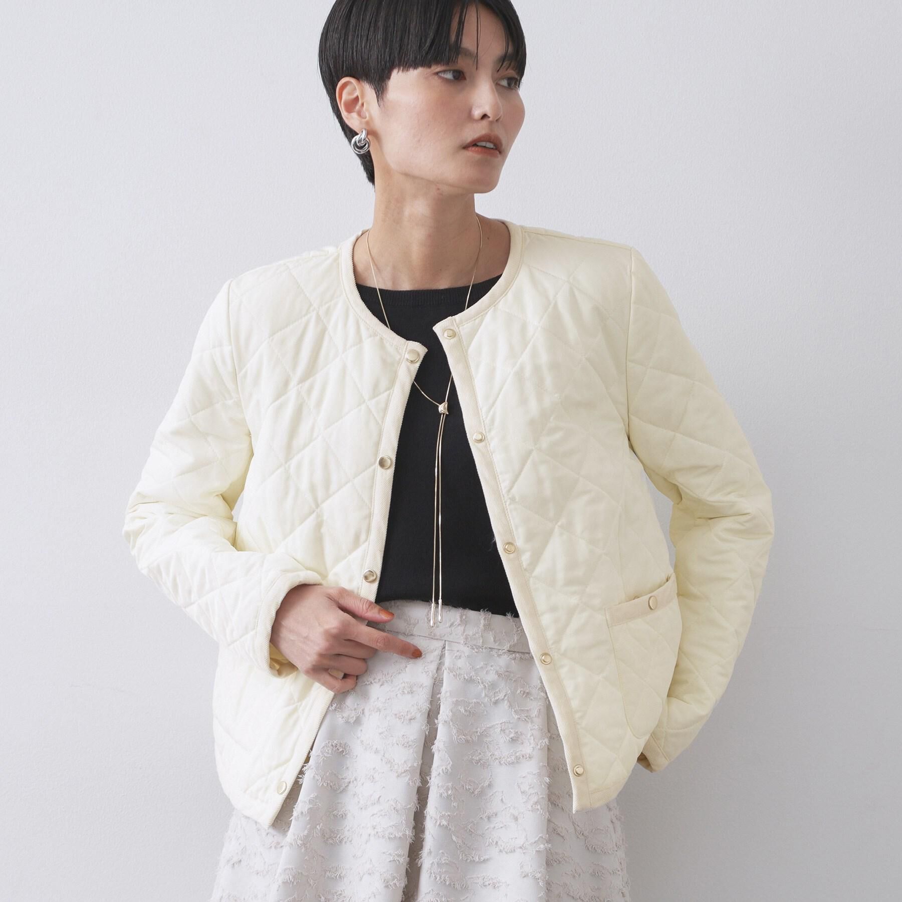 OPAQUE.CLIP「撥水キルティングノーカラージャケット【洗濯機洗い可】」|ノーカラージャケット|
