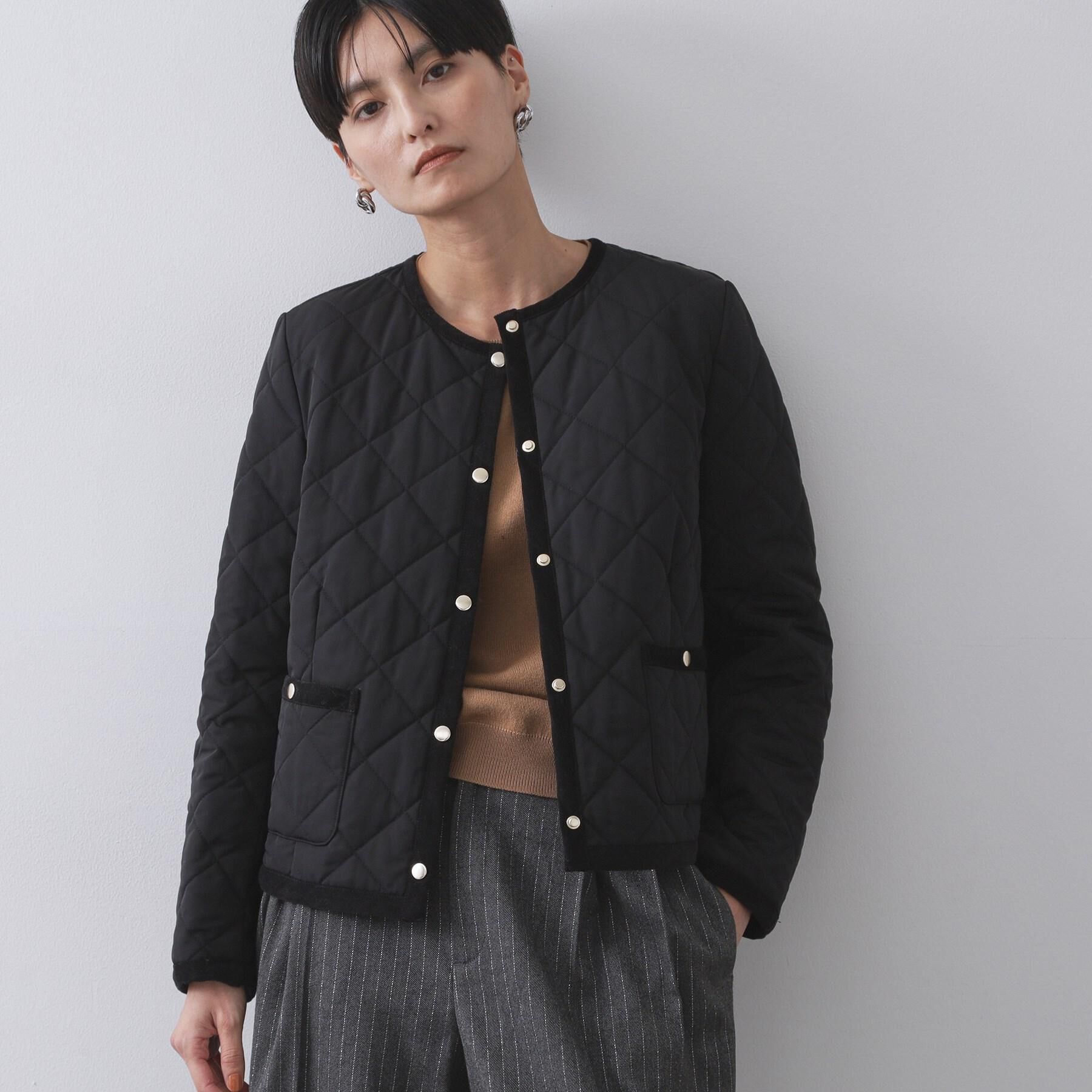OPAQUE.CLIP「撥水キルティングノーカラージャケット【洗濯機洗い可】」|ノーカラージャケット|