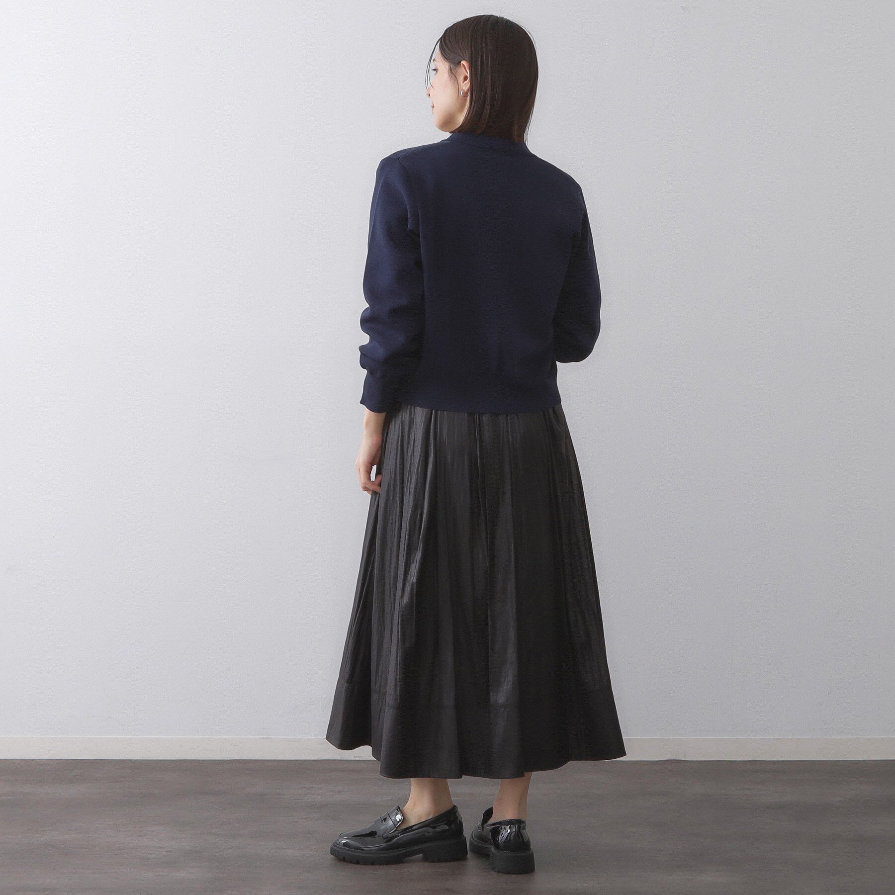 OPAQUE.CLIP「衿付き変形ボタンニットカーディガン【洗濯機OK/抗ピル】」|カーディガン|