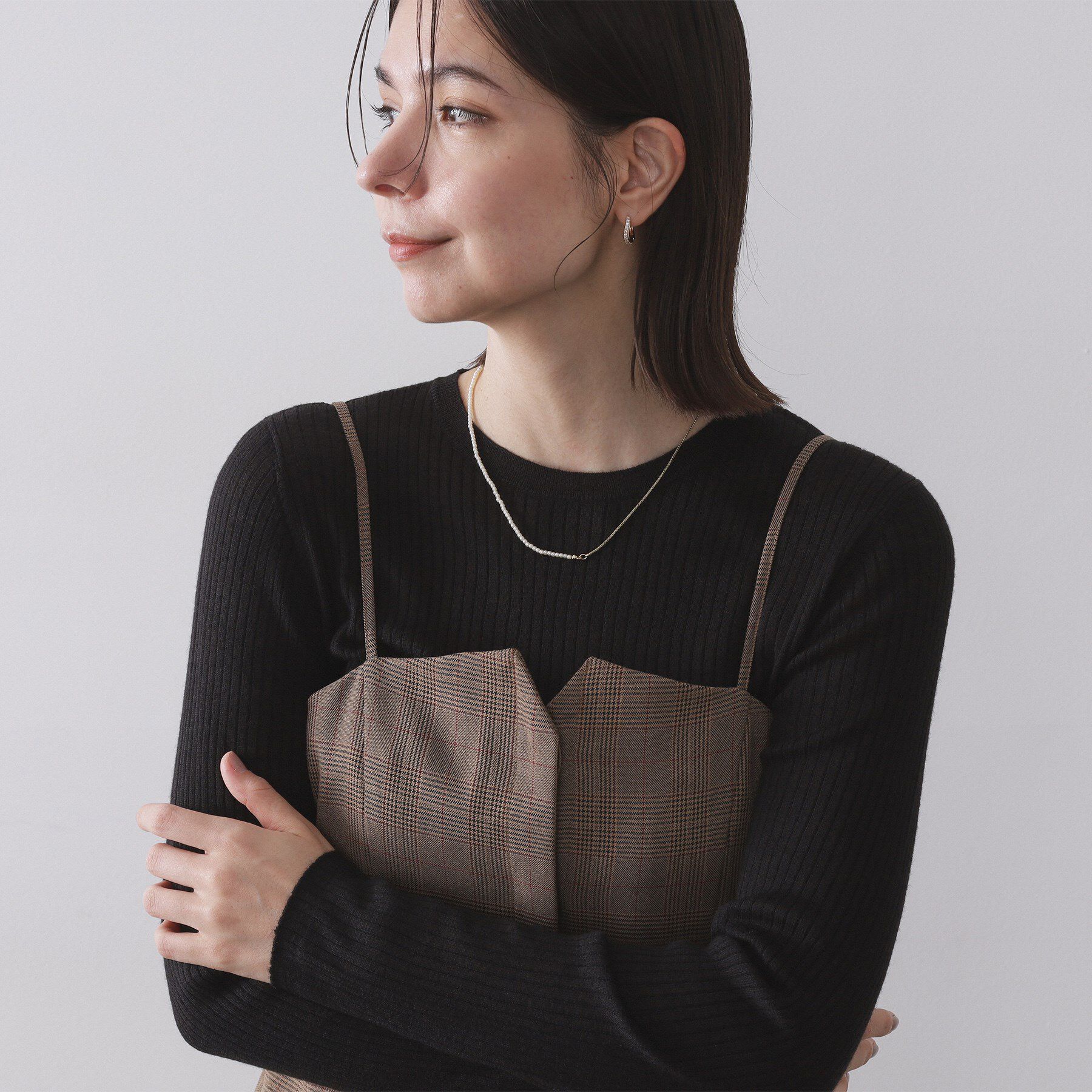 OPAQUE.CLIP「フェイクパール&times;チェーンスライドネックレス」|ネックレス|