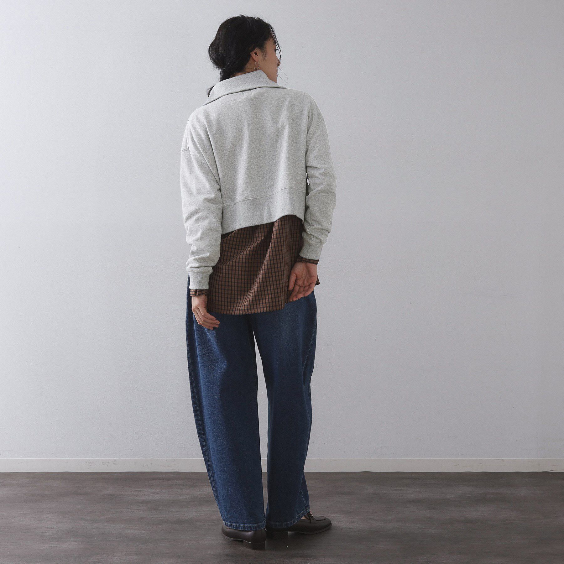 OPAQUE.CLIP「ロゴ刺繍ハーフジップトップス【洗濯機OK】」|Tシャツ・カットソー|