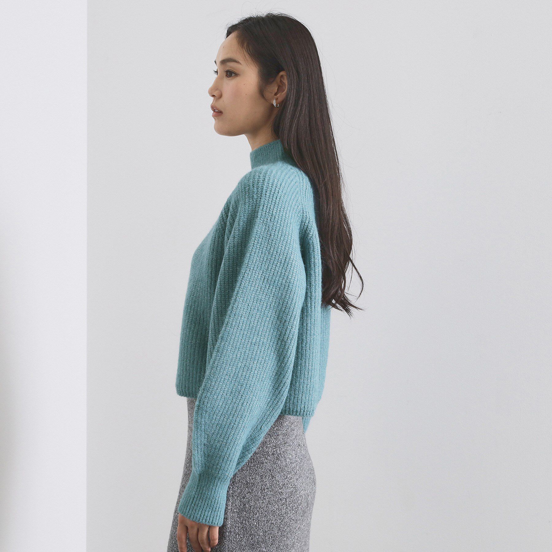 OPAQUE.CLIP「MIXミドルゲージショートあぜニット【洗濯機OK】」|ニット・セーター|