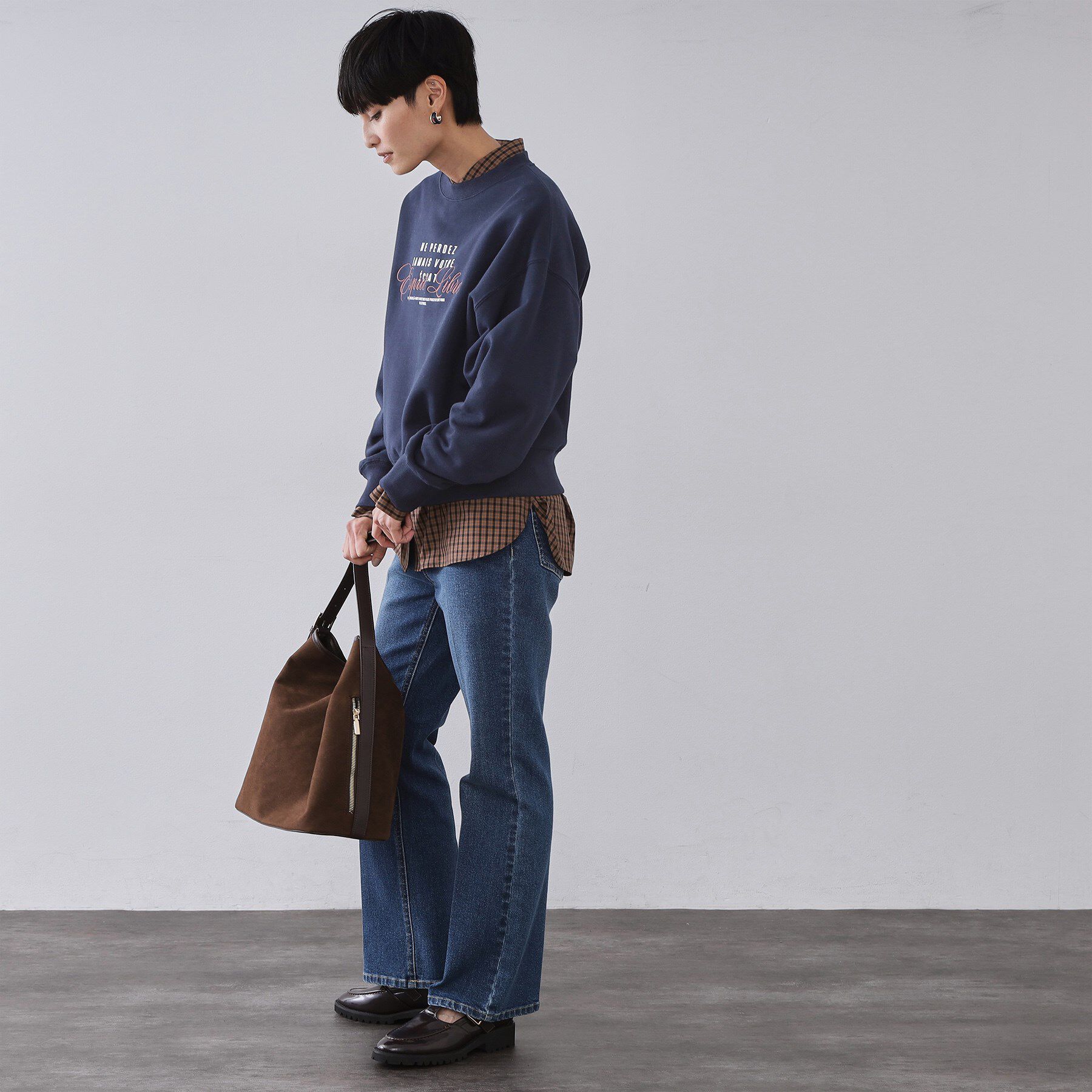 OPAQUE.CLIP「裏毛プリント刺繍ロゴ【洗濯機OK】」|パーカー|