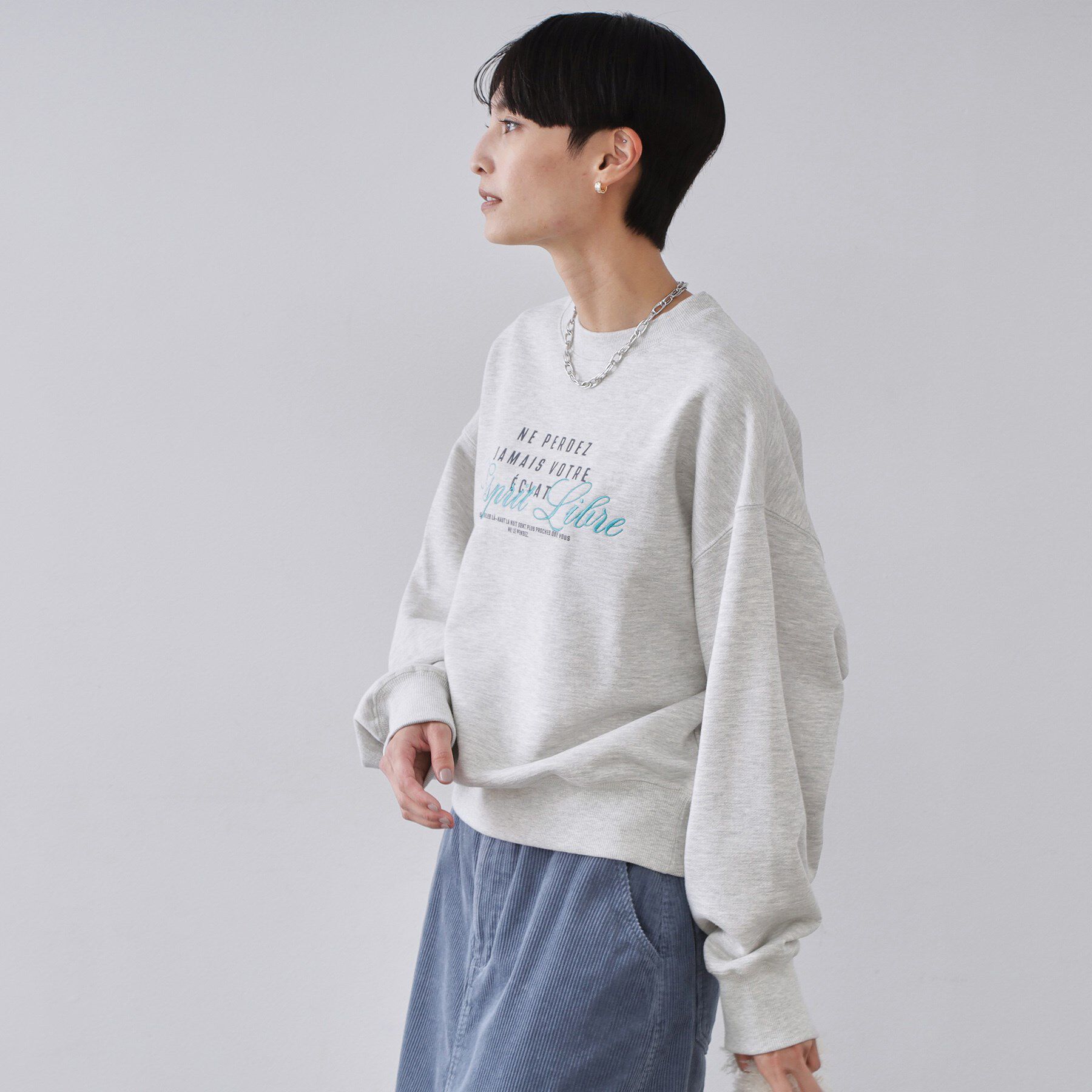 OPAQUE.CLIP「裏毛プリント刺繍ロゴ【洗濯機OK】」|パーカー|