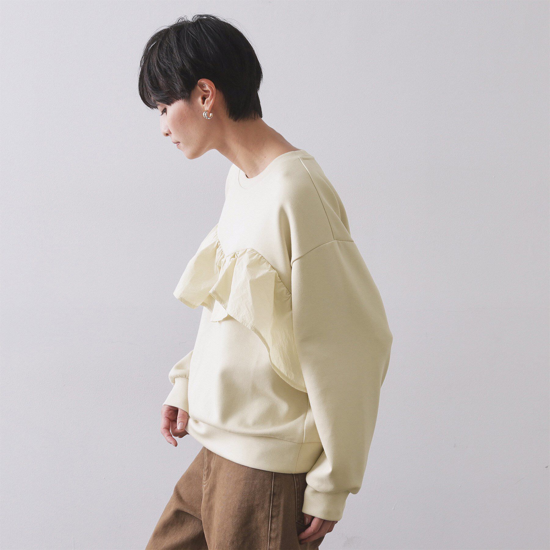 OPAQUE.CLIP「フリルドッキングトップス【洗濯機OK】」|Tシャツ・カットソー|