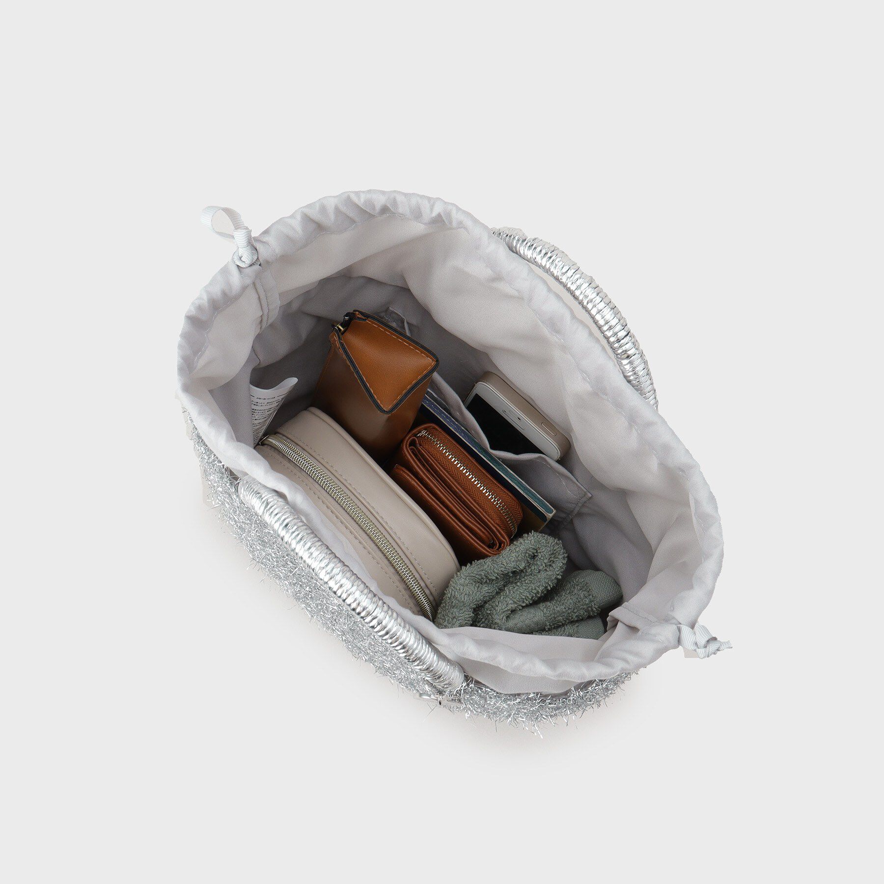 OPAQUE.CLIP「ラメバスケット調ミドルバッグ」|ハンドバッグ|