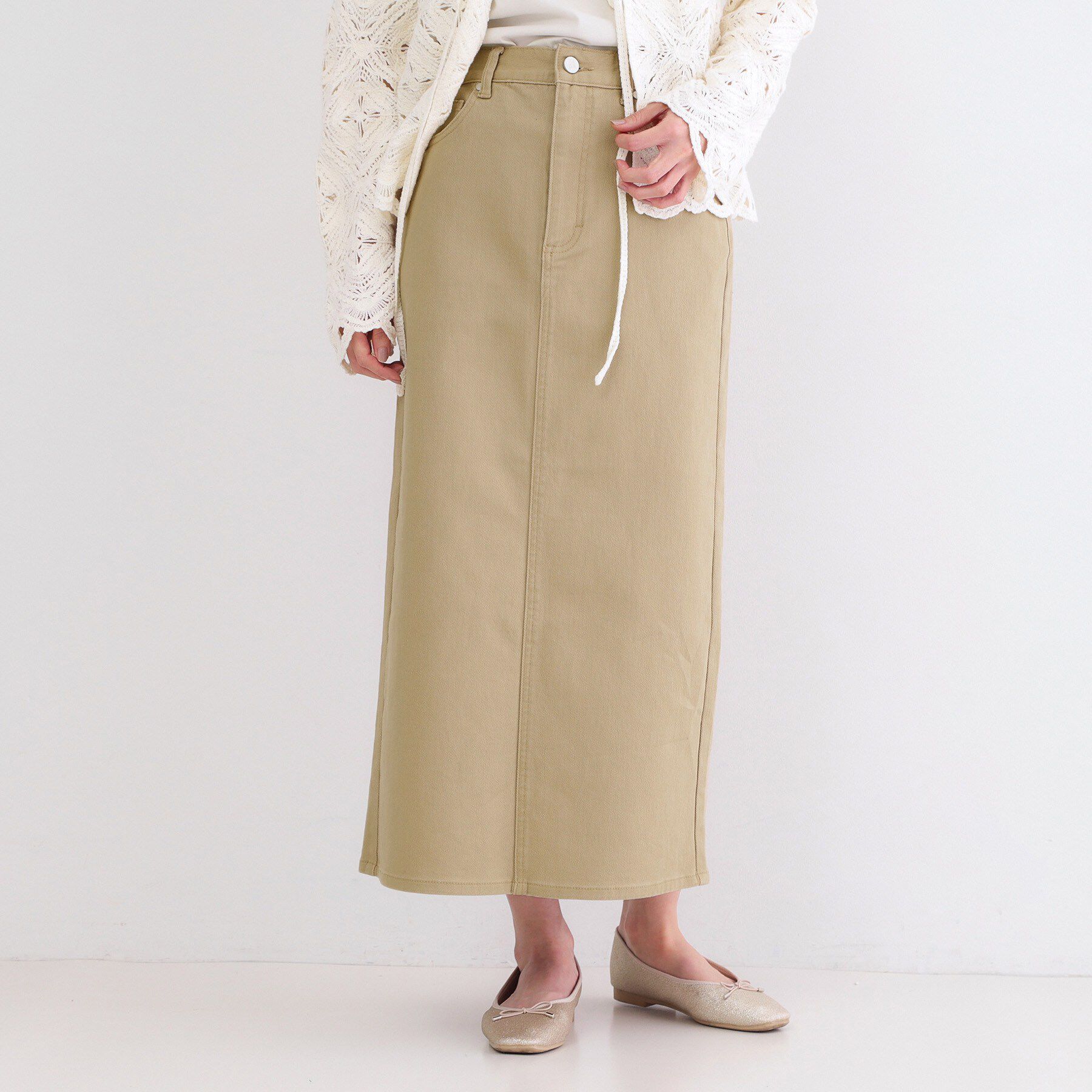 OPAQUE.CLIP「ストレッチタイトスカート【洗濯機OK】」|スカート|ベージュ(052)