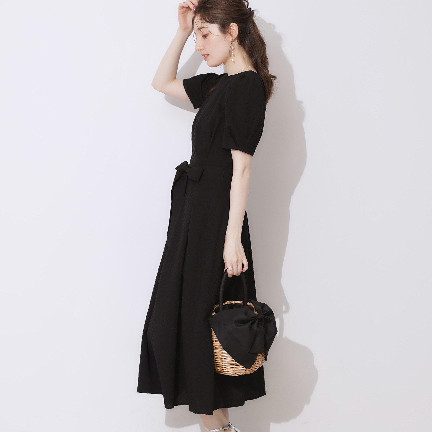 Couture broach「【細見え・キレイめ】サッカータックワンピース」|ワンピース|