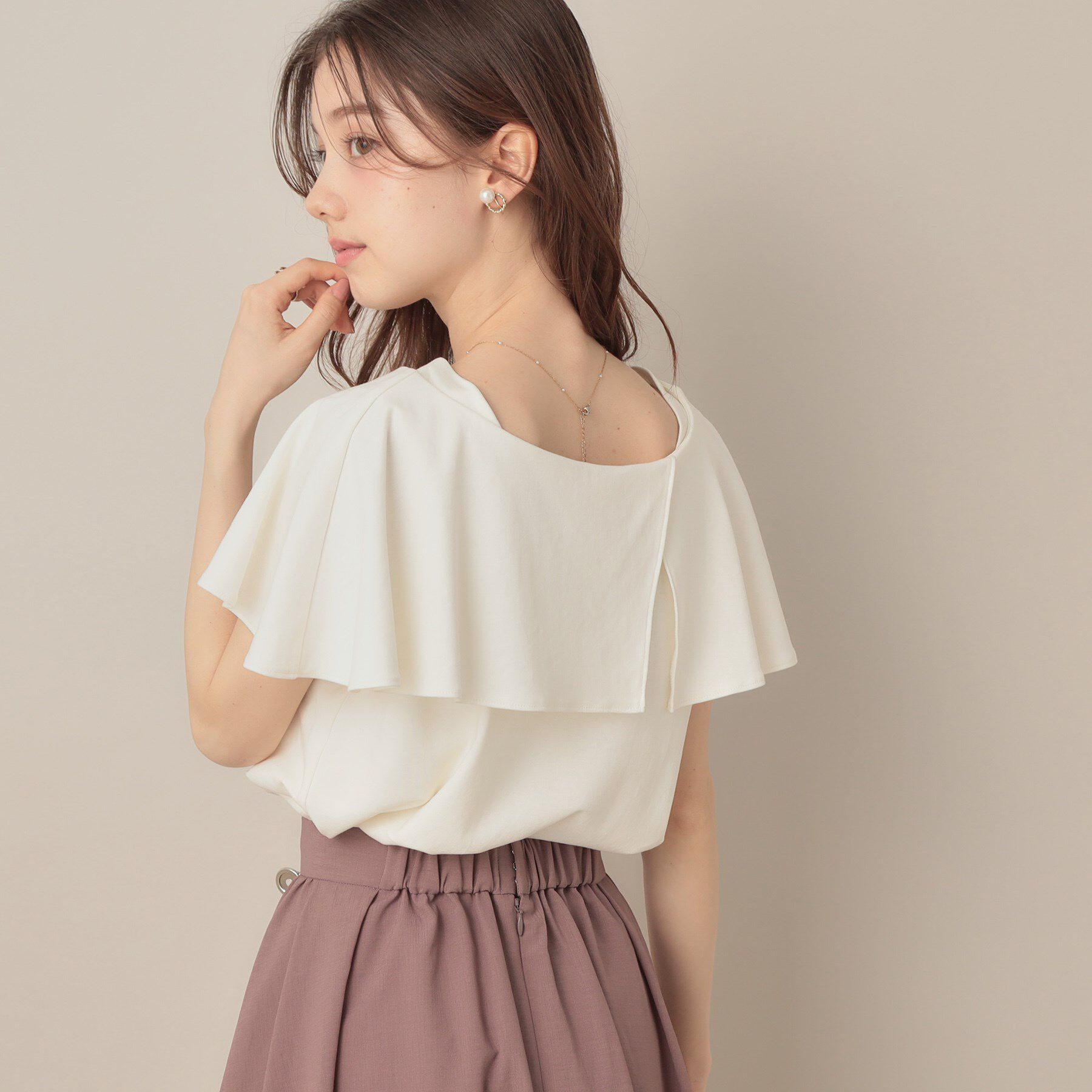 Couture broach「【マシンウォッシャブル・UVケア・接触冷感】2WAYケープデザインカットソー」|Tシャツ・カットソー|