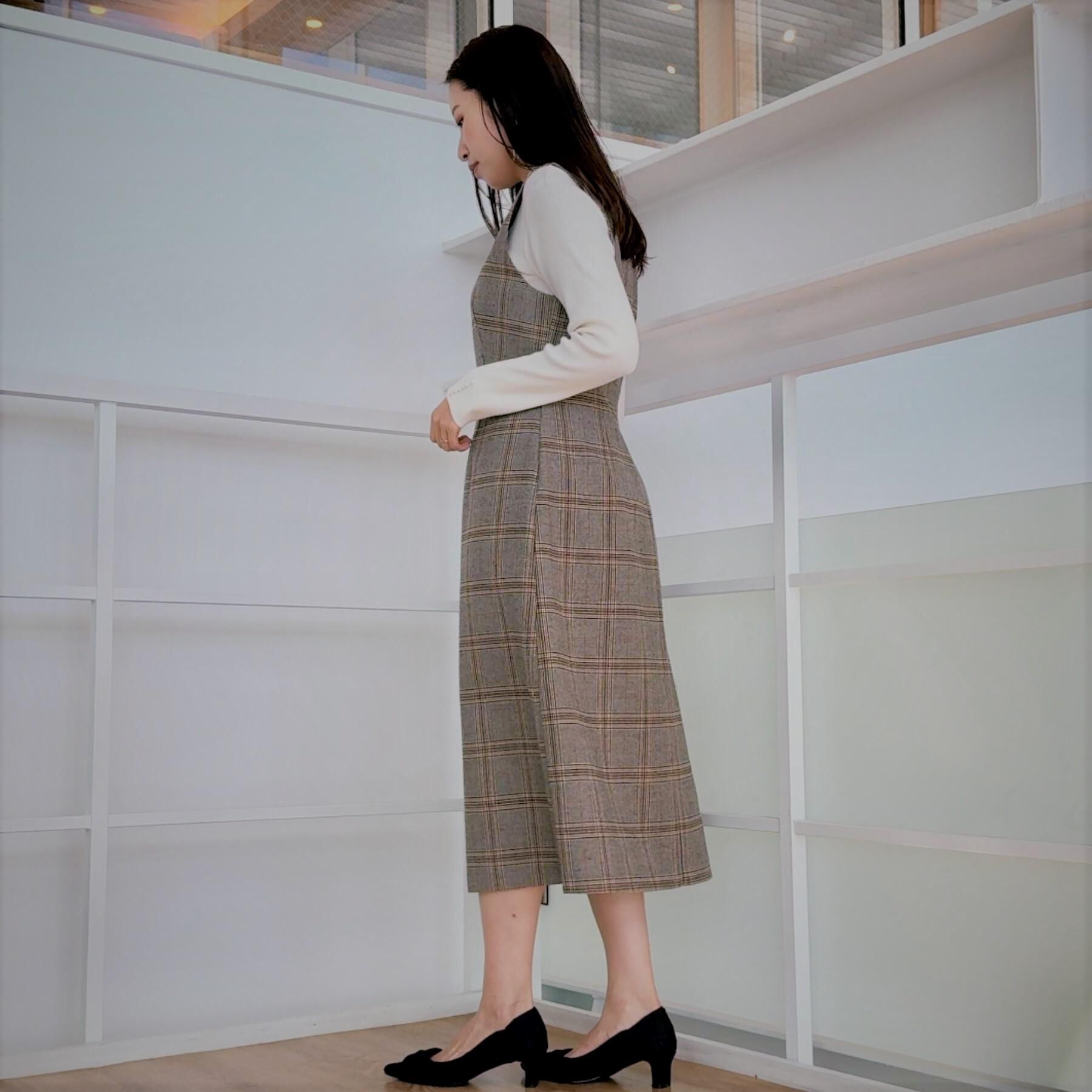 Couture broach「【美シルエット・大人可愛い・通勤】TRチェックジャンスカ」|ワンピース|