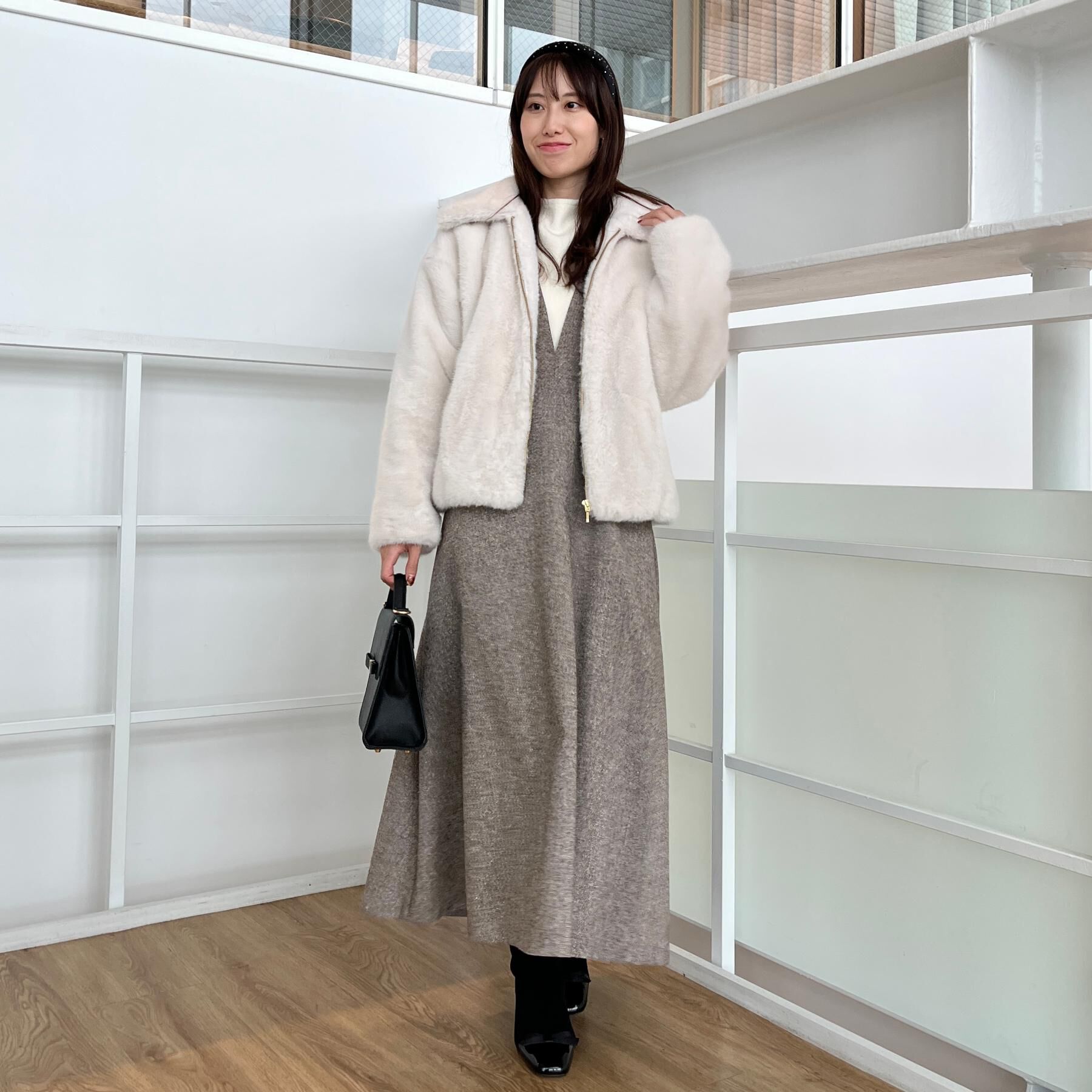 Couture broach「【ふわふわ・上品】ミンクフェイクファーアウター」|ブルゾン・スタジャン|