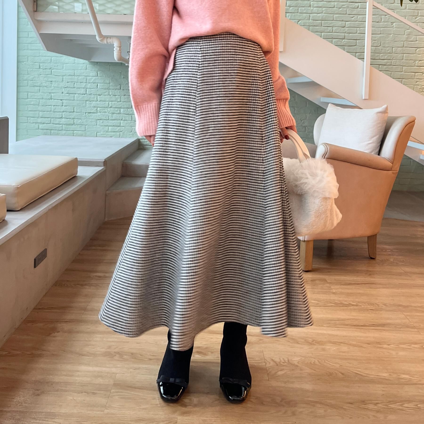 Couture broach「【クラシカル・パッと目を惹く】ラメ千鳥 マーメイド フレアスカート」|スカート|