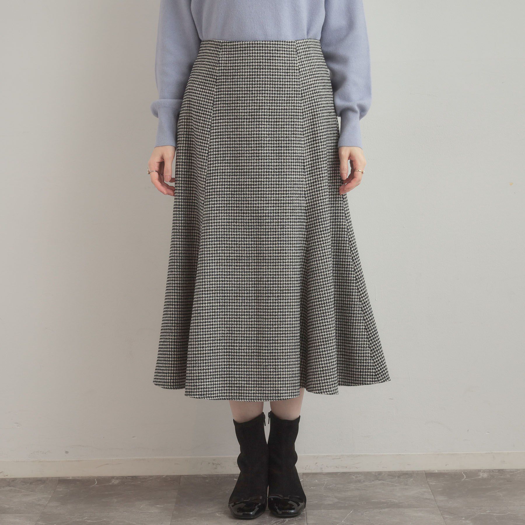 Couture broach「【クラシカル・パッと目を惹く】ラメ千鳥 マーメイド フレアスカート」|スカート|