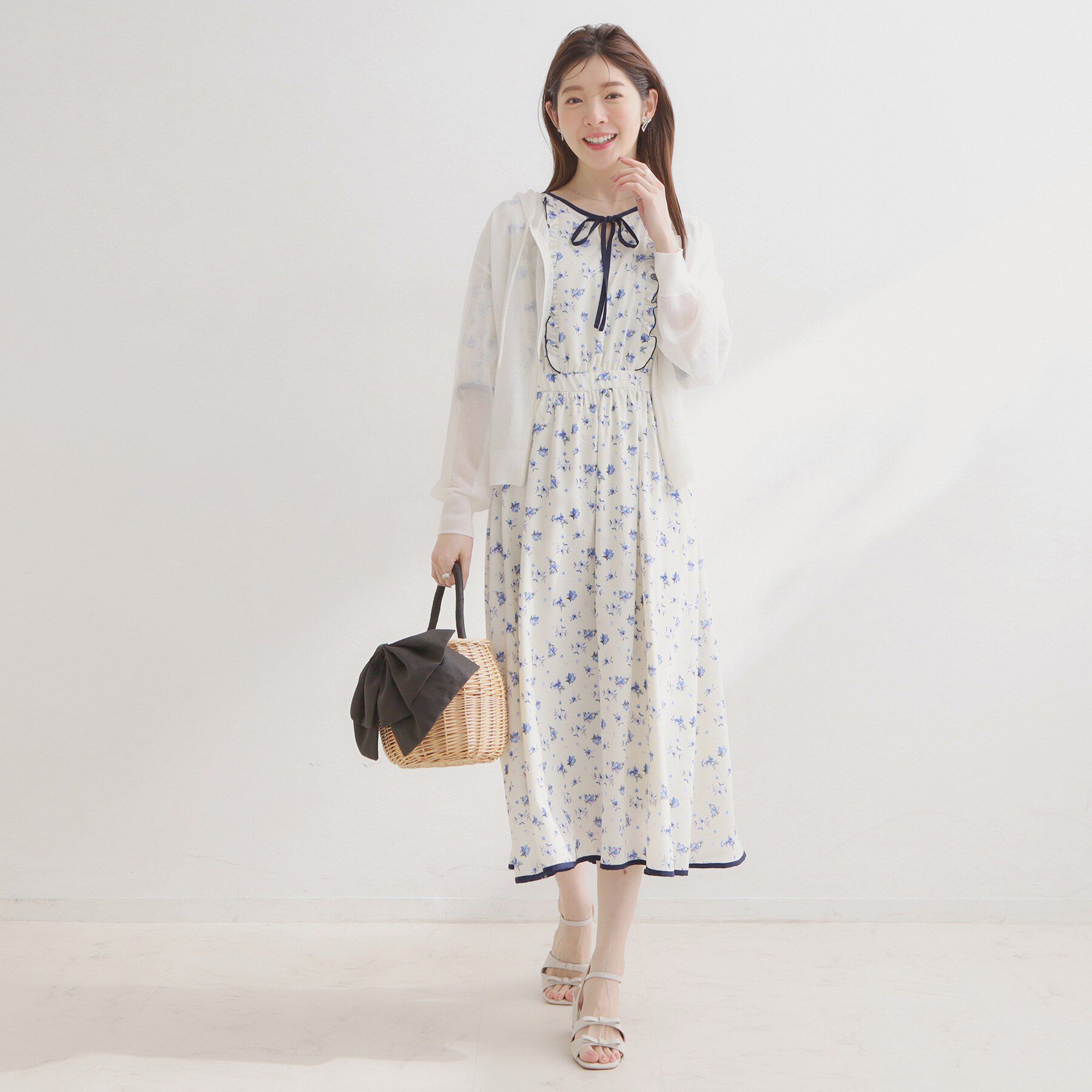 Couture broach「【洗える】LEVITAジップアップフーディー」|カーディガン|