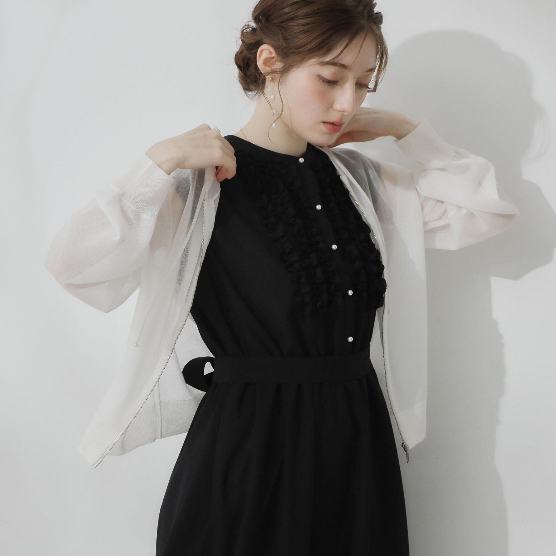 Couture broach「【洗える】LEVITAジップアップフーディー」|カーディガン|