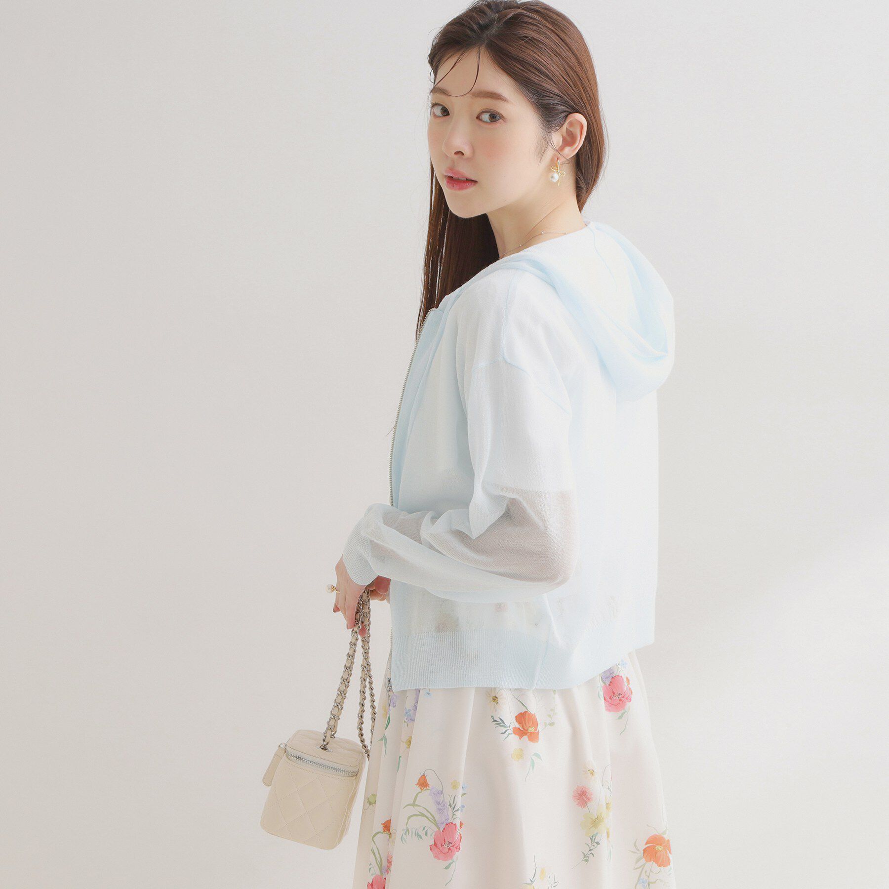 Couture broach「【洗える】LEVITAジップアップフーディー」|カーディガン|