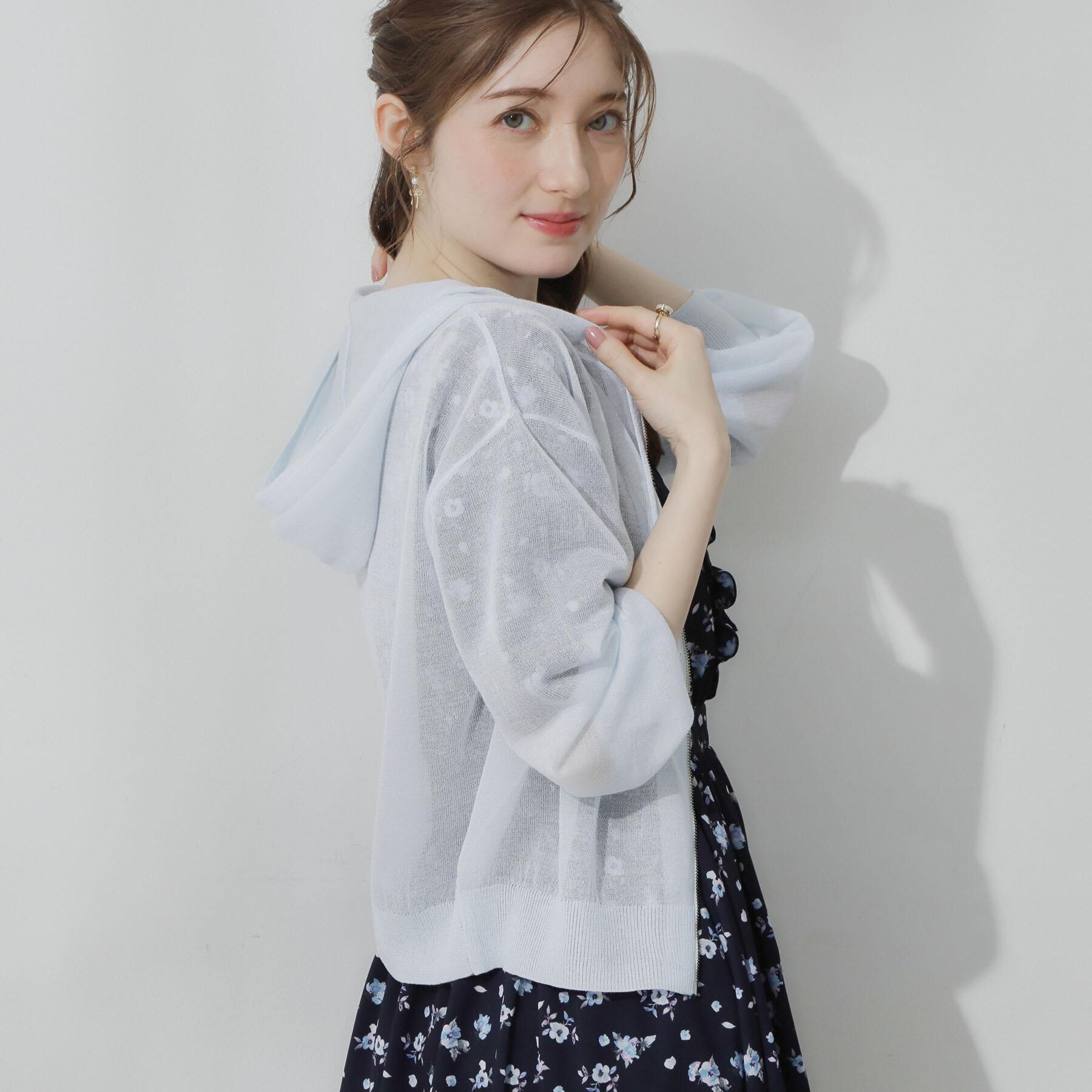 Couture broach「【洗える】LEVITAジップアップフーディー」|カーディガン|