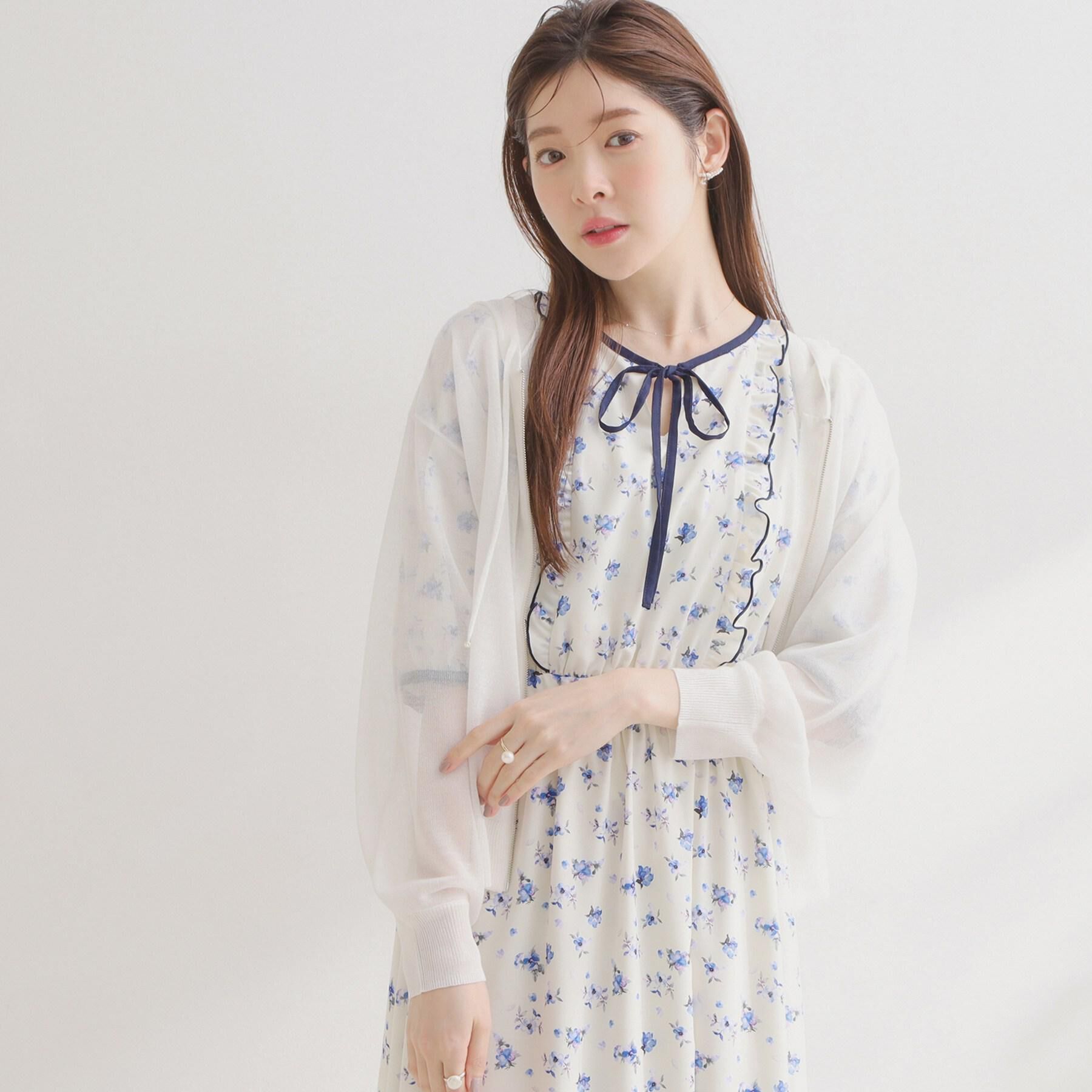 Couture broach「【洗える】LEVITAジップアップフーディー」|カーディガン|