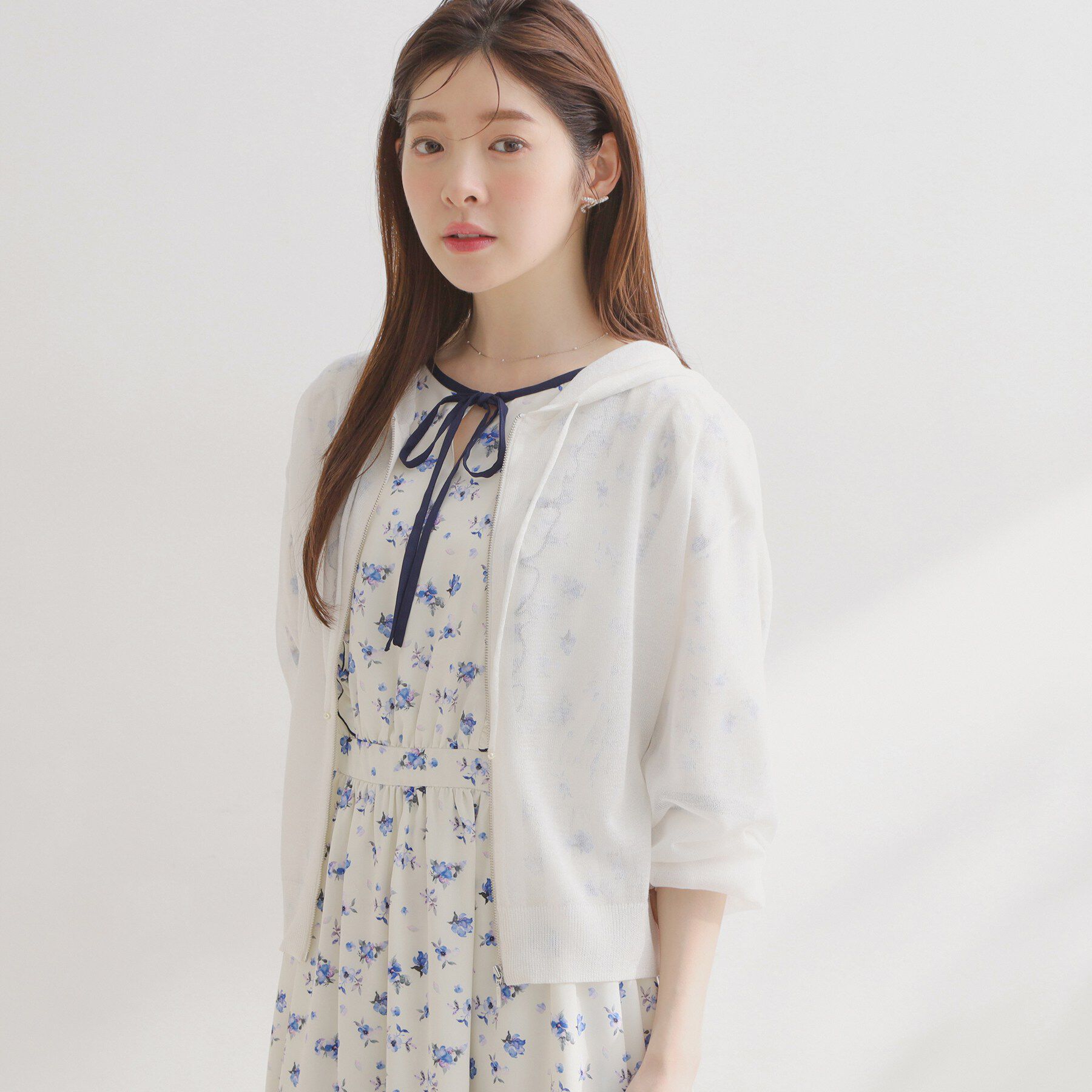 Couture broach「【洗える】LEVITAジップアップフーディー」|カーディガン|