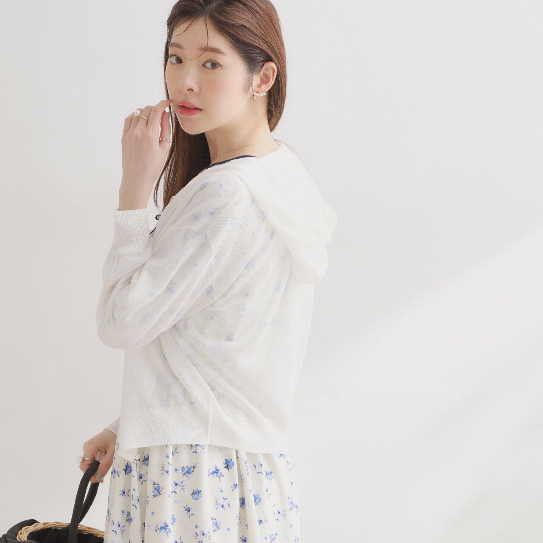 Couture broach「【洗える】LEVITAジップアップフーディー」|カーディガン|