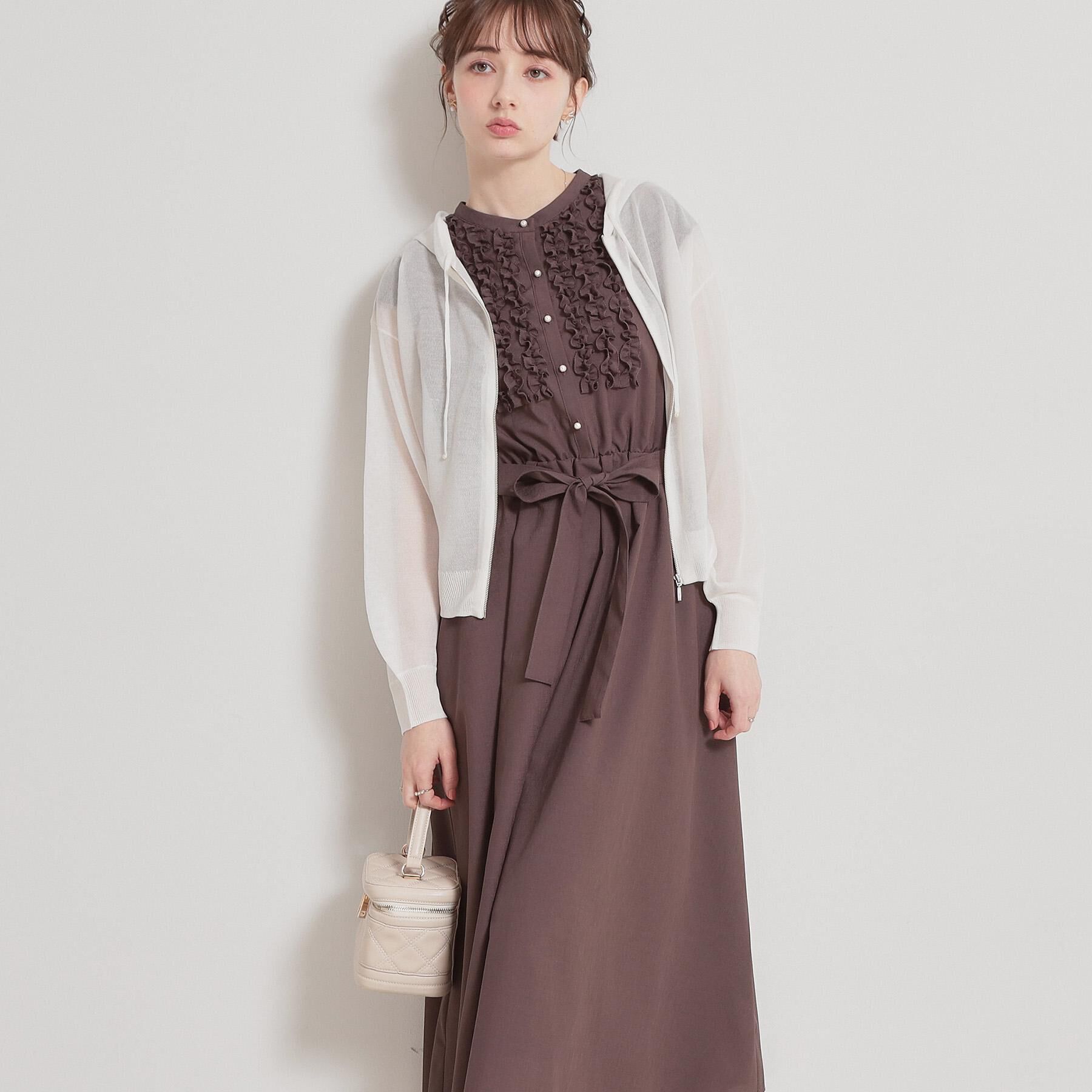 Couture broach「【洗える】LEVITAジップアップフーディー」|カーディガン|