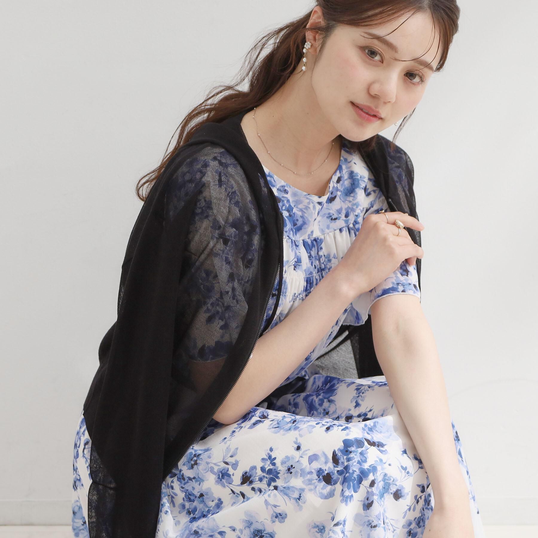 Couture broach「【洗える】LEVITAジップアップフーディー」|カーディガン|ブラック(019)