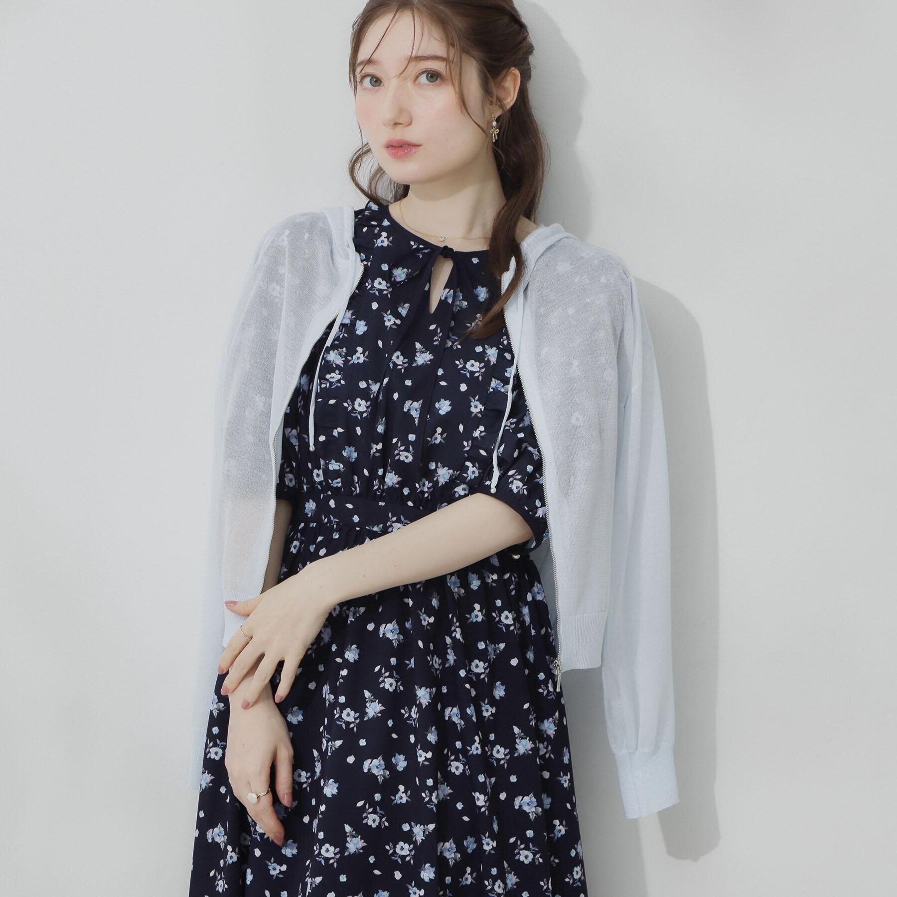 Couture broach「【洗える】LEVITAジップアップフーディー」|カーディガン|サックスブルー(09