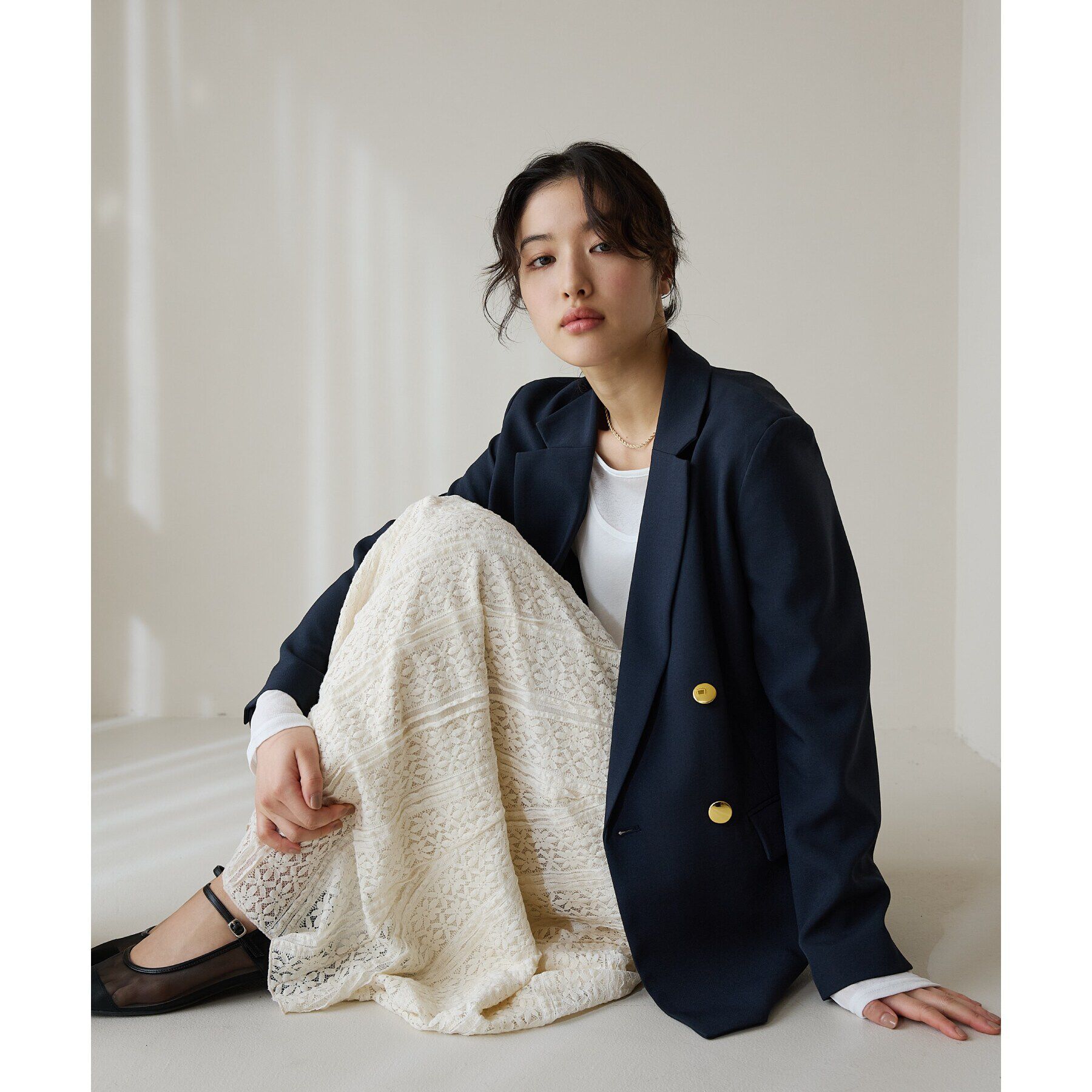 THE SHOP TK「【ONOFF活躍／セレモニー／通勤】CAVIAN Wブレストジャケット／洗える」|テーラードジャケット|