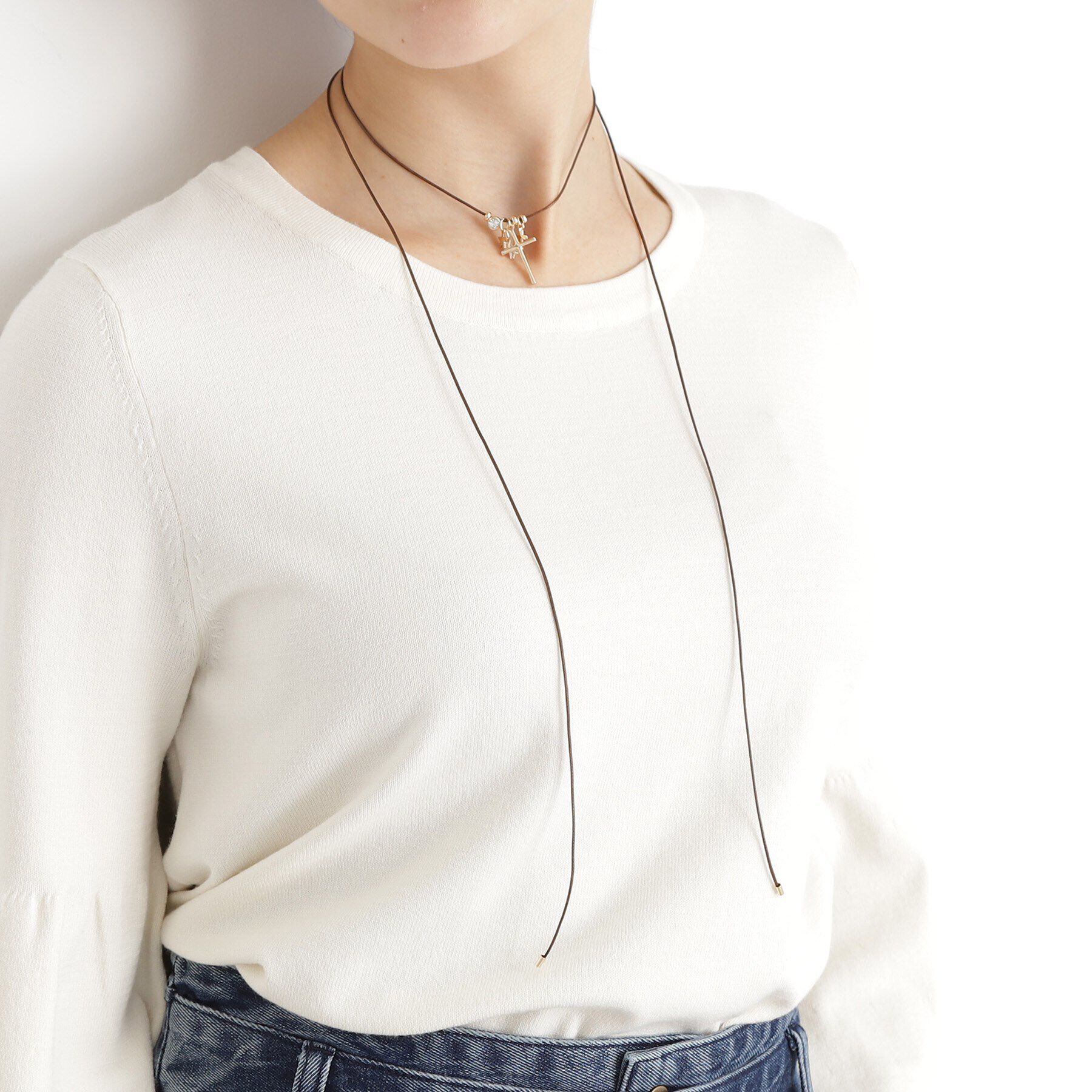 THE SHOP TK「蝋引きクロスチョーカー」|ネックレス|