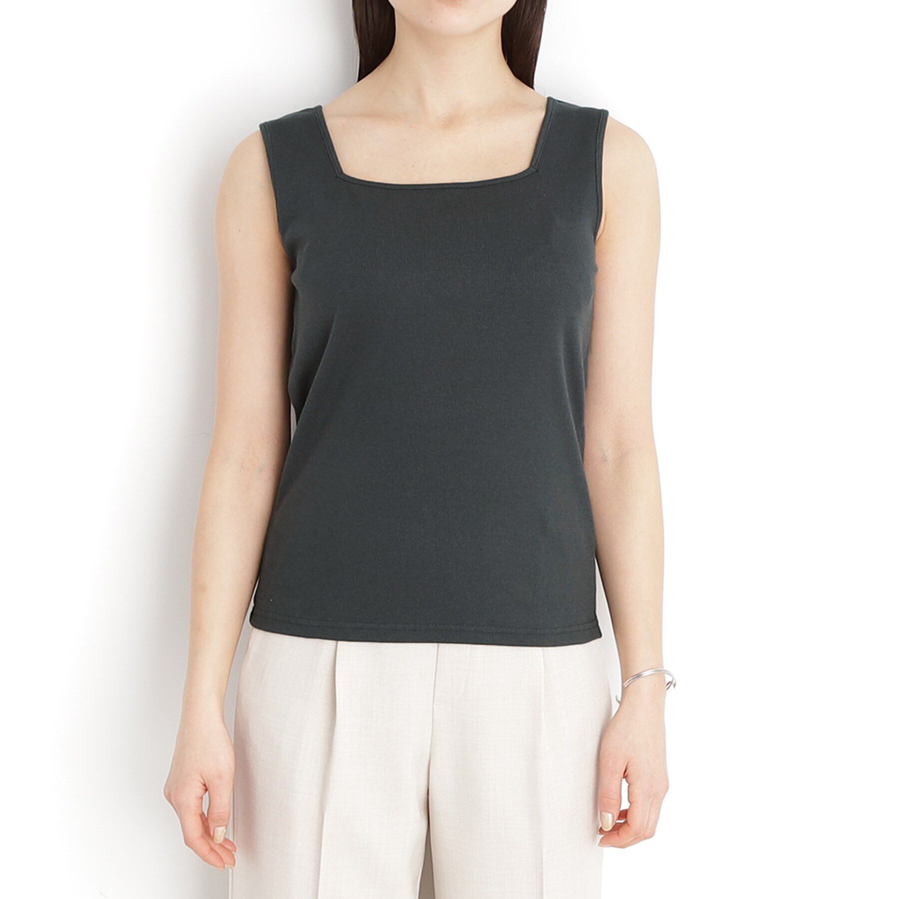 THE SHOP TK「【前後2WAY】スクエアリブタンク/洗える」|キャミソール|