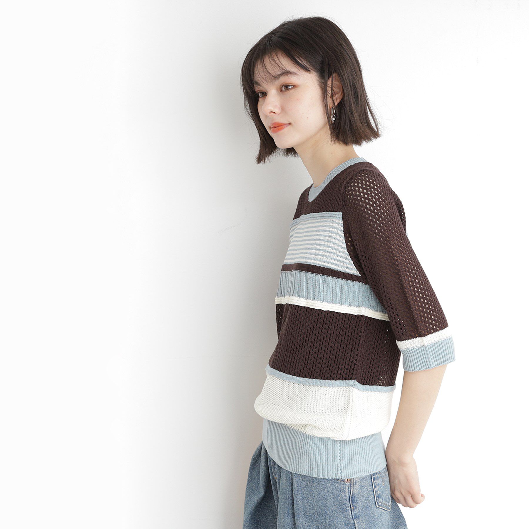 THE SHOP TK「マルチボーダートップス【洗える】」|ニット・セーター|