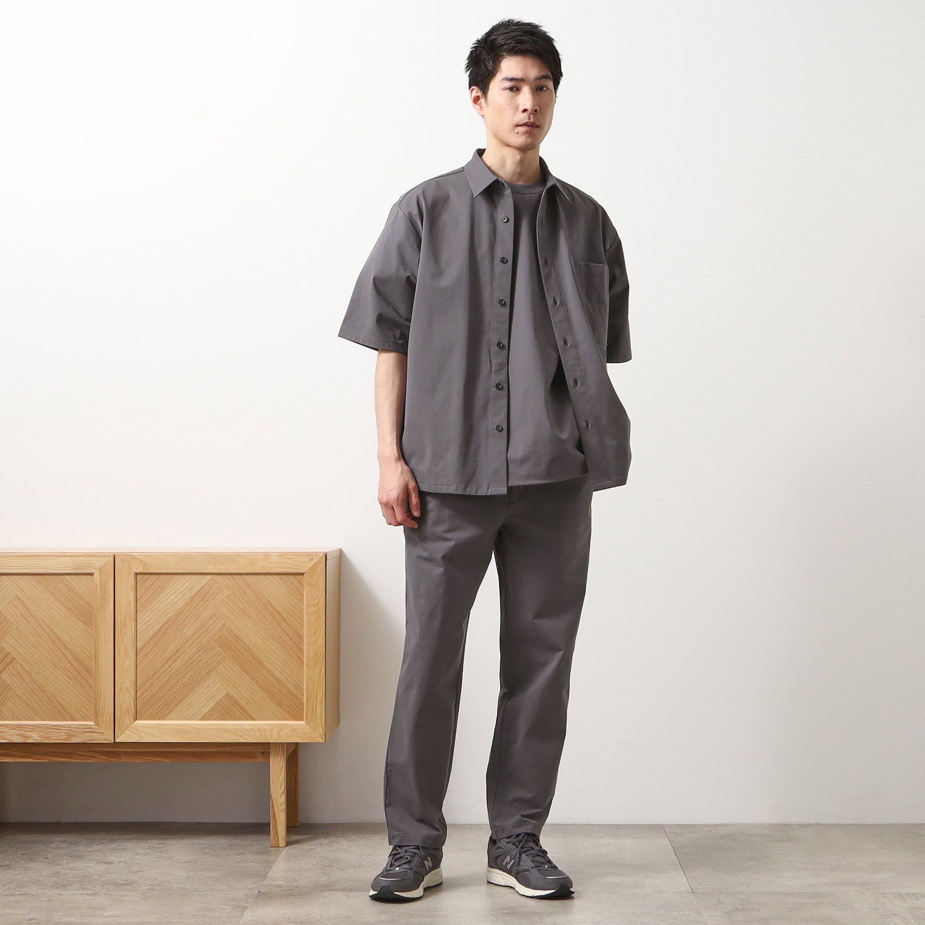 THE SHOP TK「パーフェクテックツイル5分袖シャツ【セットアップ可/吸水速乾/UVカット/アンチピリング】」|シャツ・ブラウス|