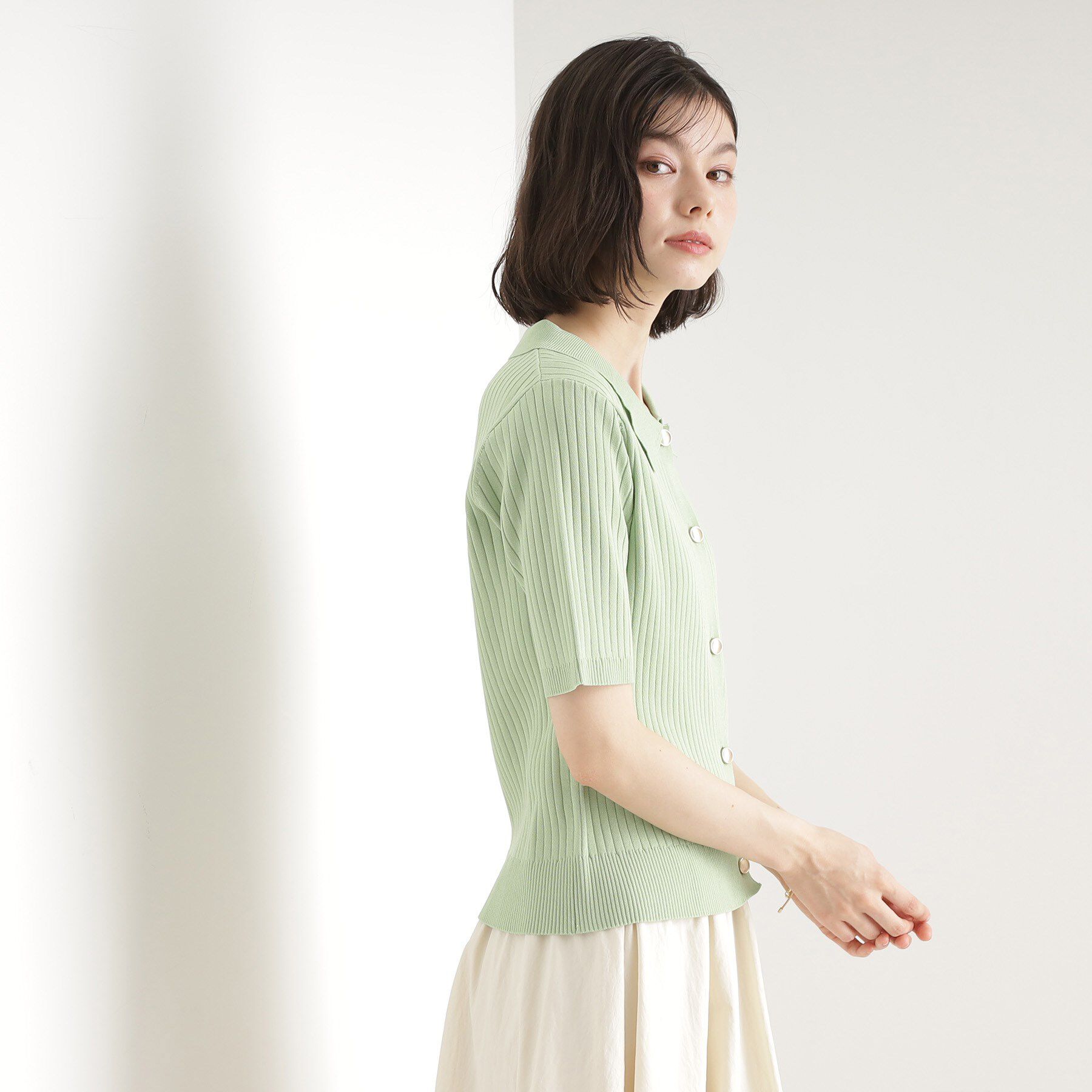 THE SHOP TK「リブニットポロシャツ【洗濯機OK】」|ニット・セーター|